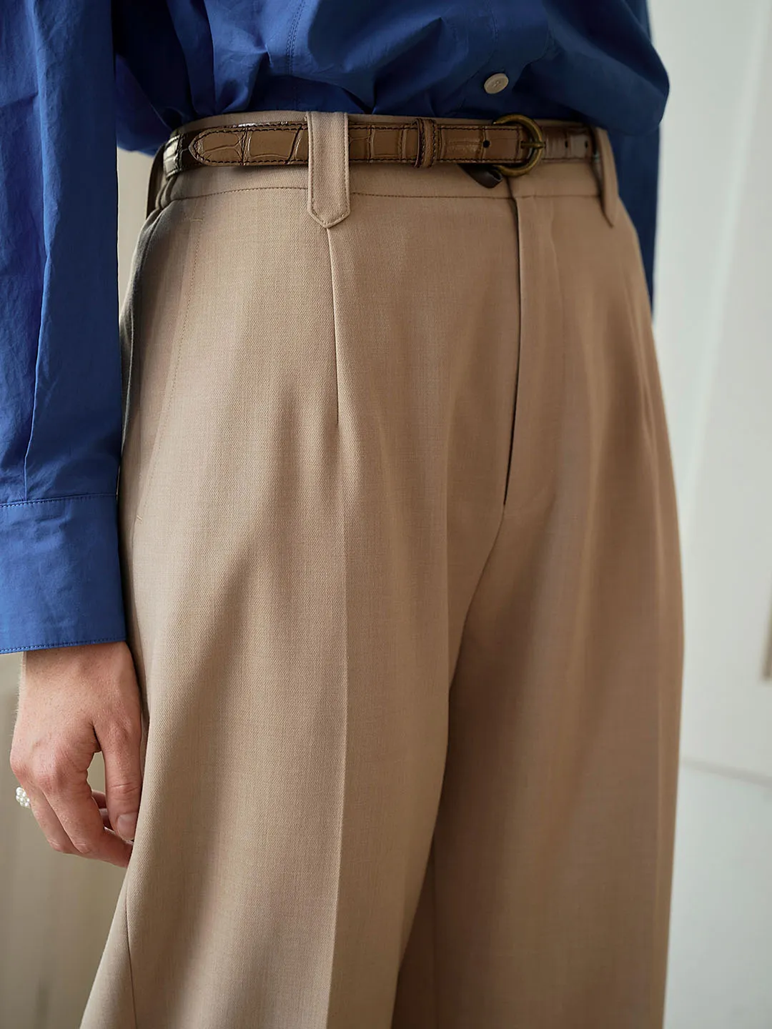 No Iron Wear ??Final Sale??Justice Casual High Waisted Trousers