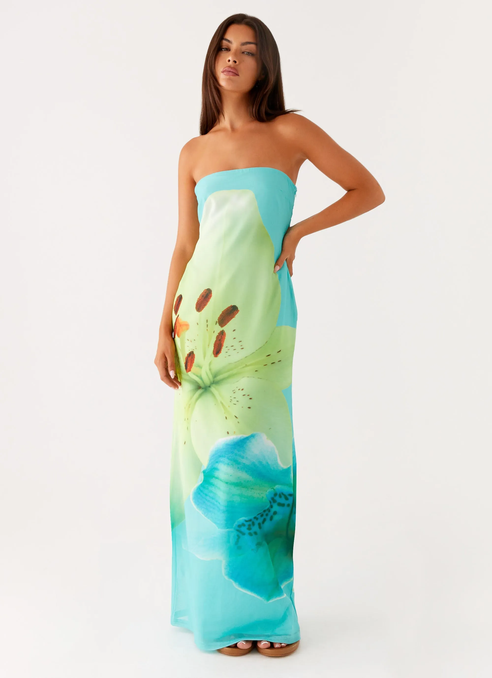 Mood Layer Darcy Maxi Dress - Turquoise Floral