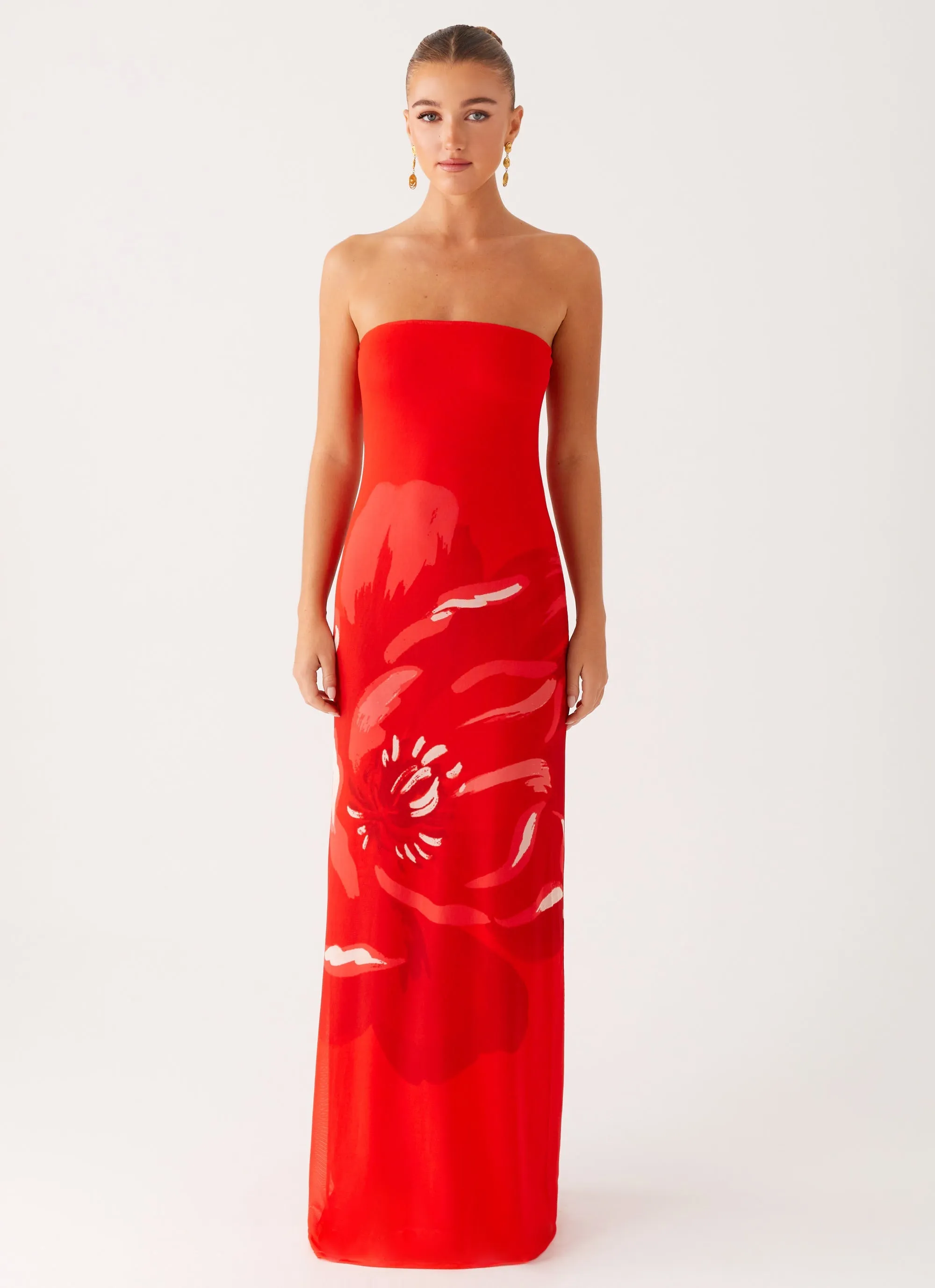 Fabian Maxi Dress - Red Cool Season Bright Colors