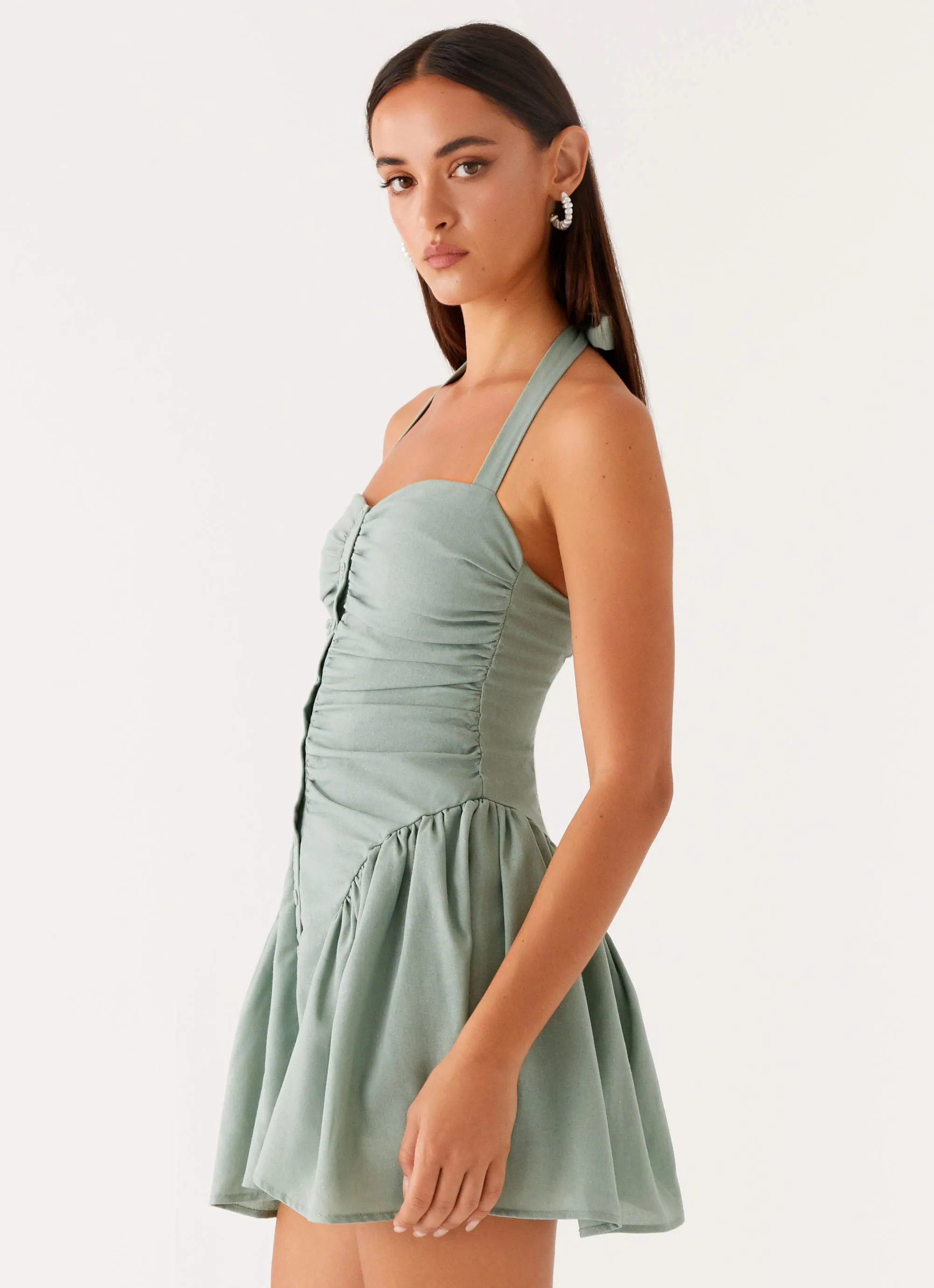 Fable Mini Dress - Sage Sleek Outline Light Motion