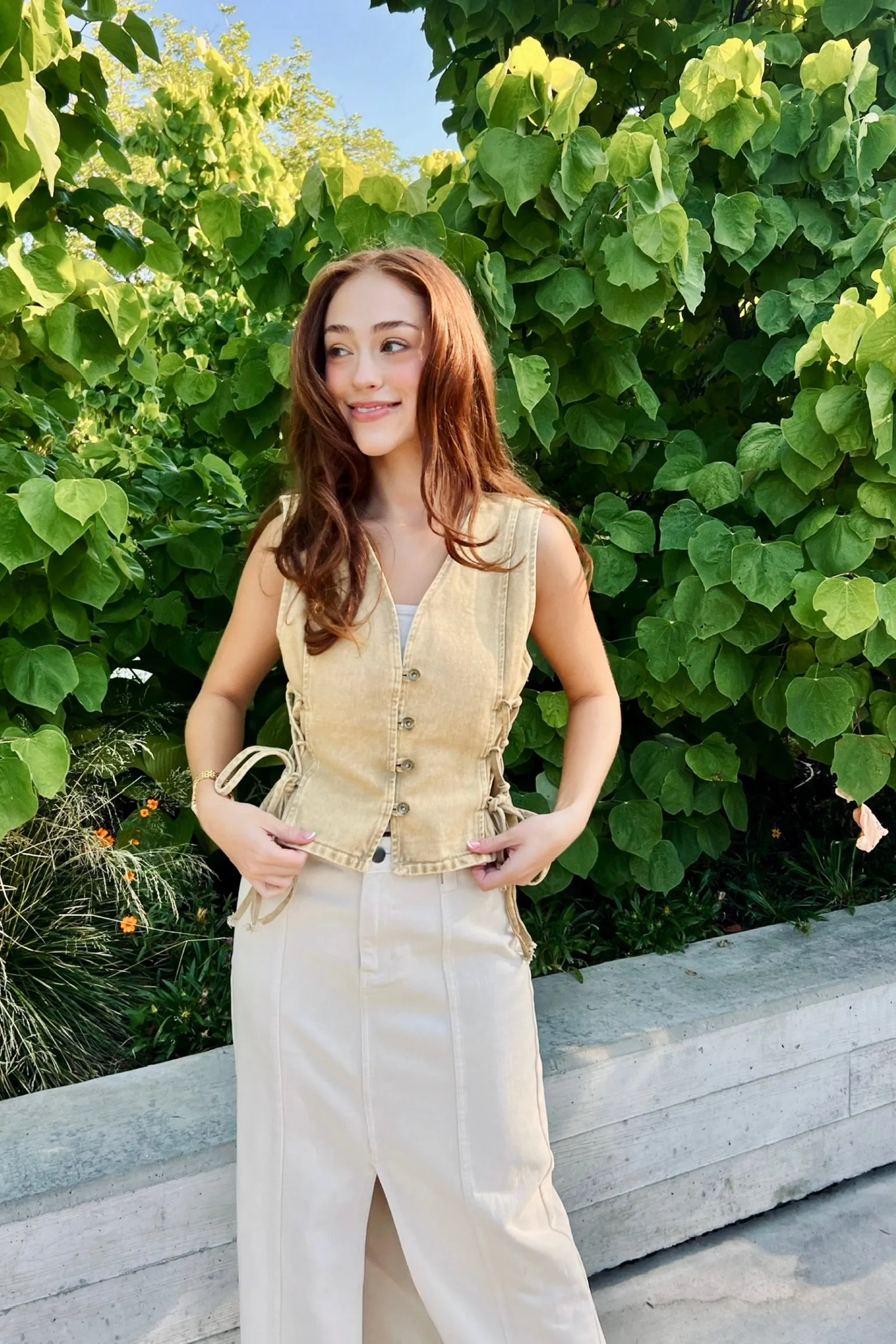 Gym Wear FlexibleNeckline Moonshine Denim Vest - FINAL SALE