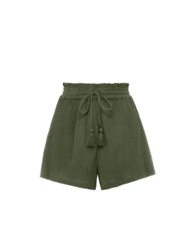 Vicki Shorts In Olive Comfortable Look Wear Ultra Soft Texture
