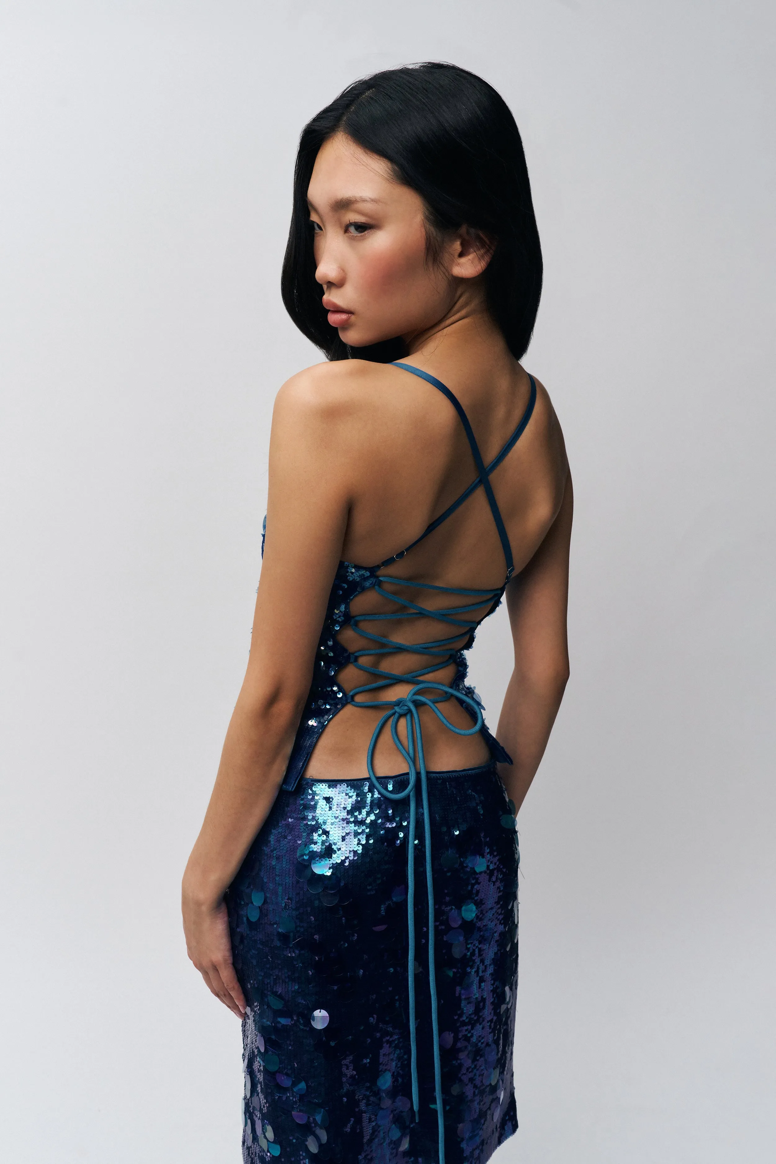 Paillette Cami Top FlexibleRibbing Non Chafing Edges