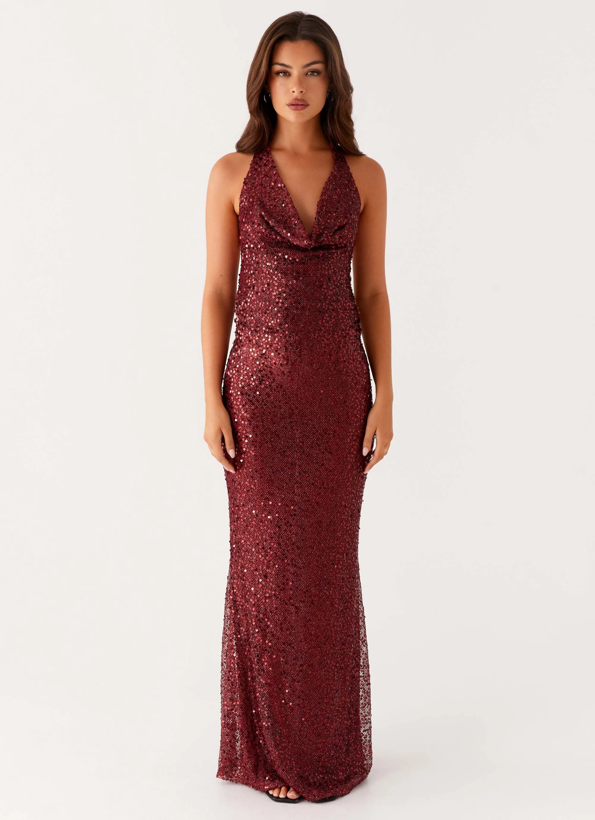 Gentle Look Treasured Sequin Maxi Dress - Fuchsia