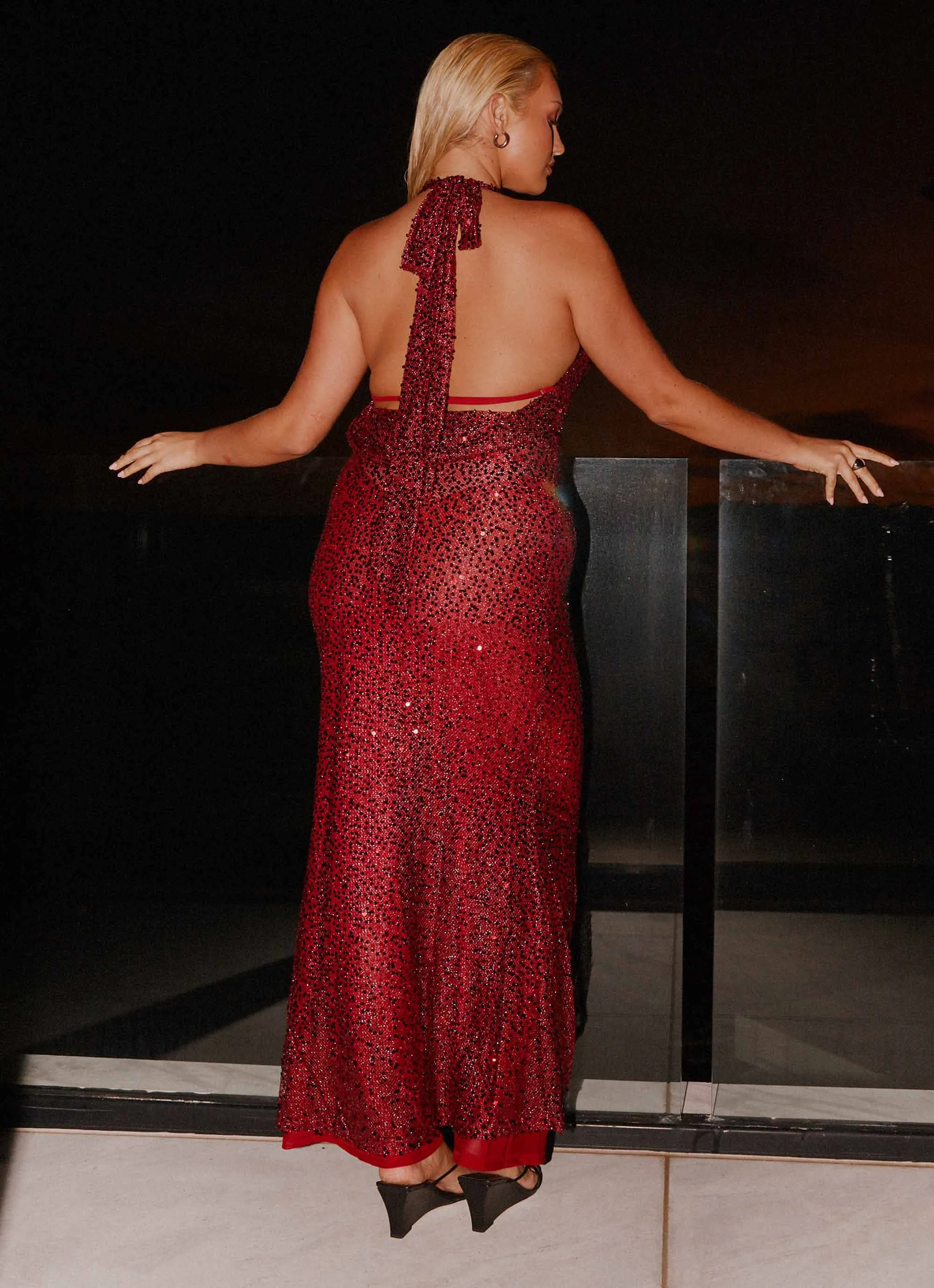 Treasured Sequin Maxi Dress - Fuchsia Relaxed and stylish City Bright