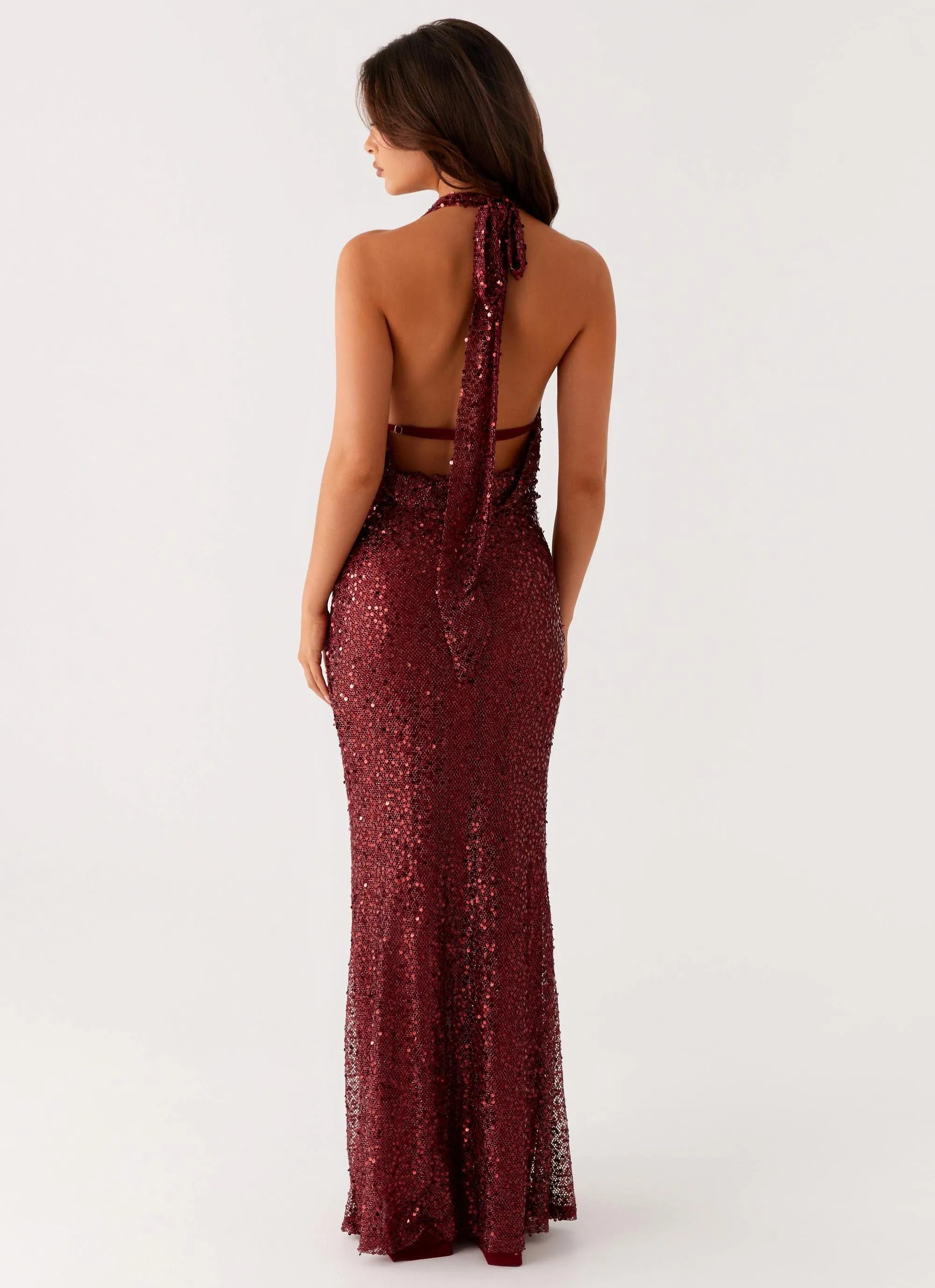 custom-fit All-day Comfort Treasured Sequin Maxi Dress - Fuchsia