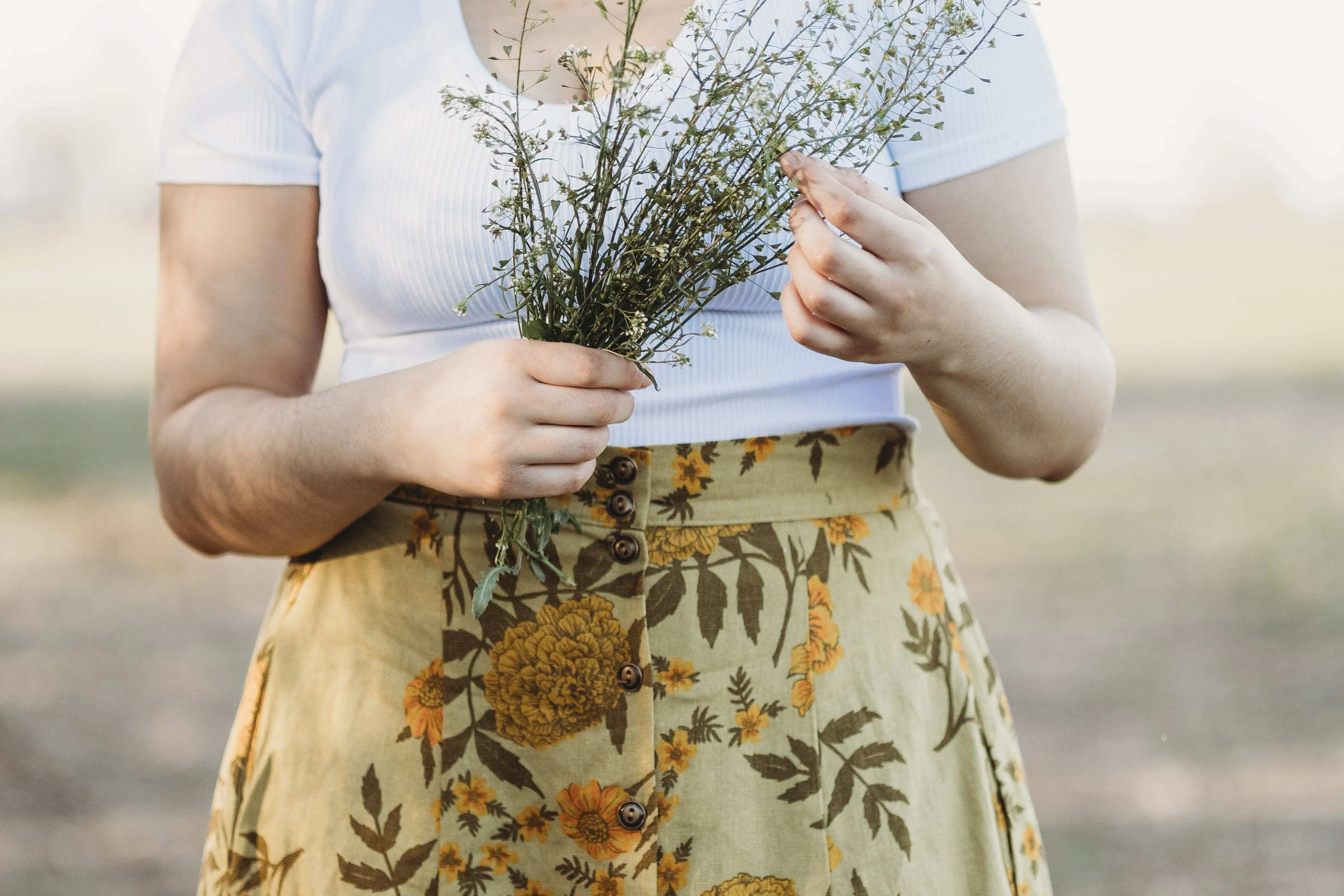 Travel Essential Reversible design Bae Skirt in Mustard Marigold Linen