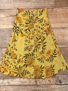 Functional Fashion Bae Skirt in Mustard Marigold Linen