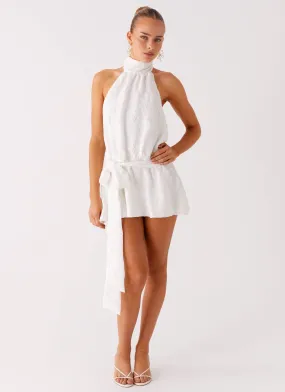 LightweightMaterial Diablo Backless Mini Dress - White