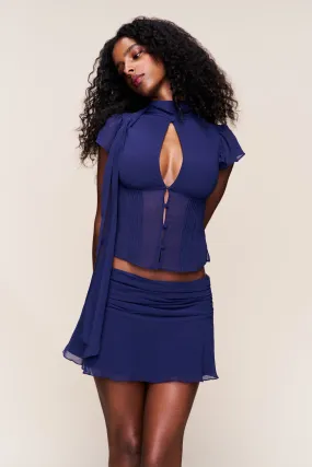 Eda Mini Skirt Two Tone Trim Retro Style