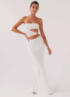 Into Pieces Mesh Maxi Dress - White All Inclusive FadeResistantColor
