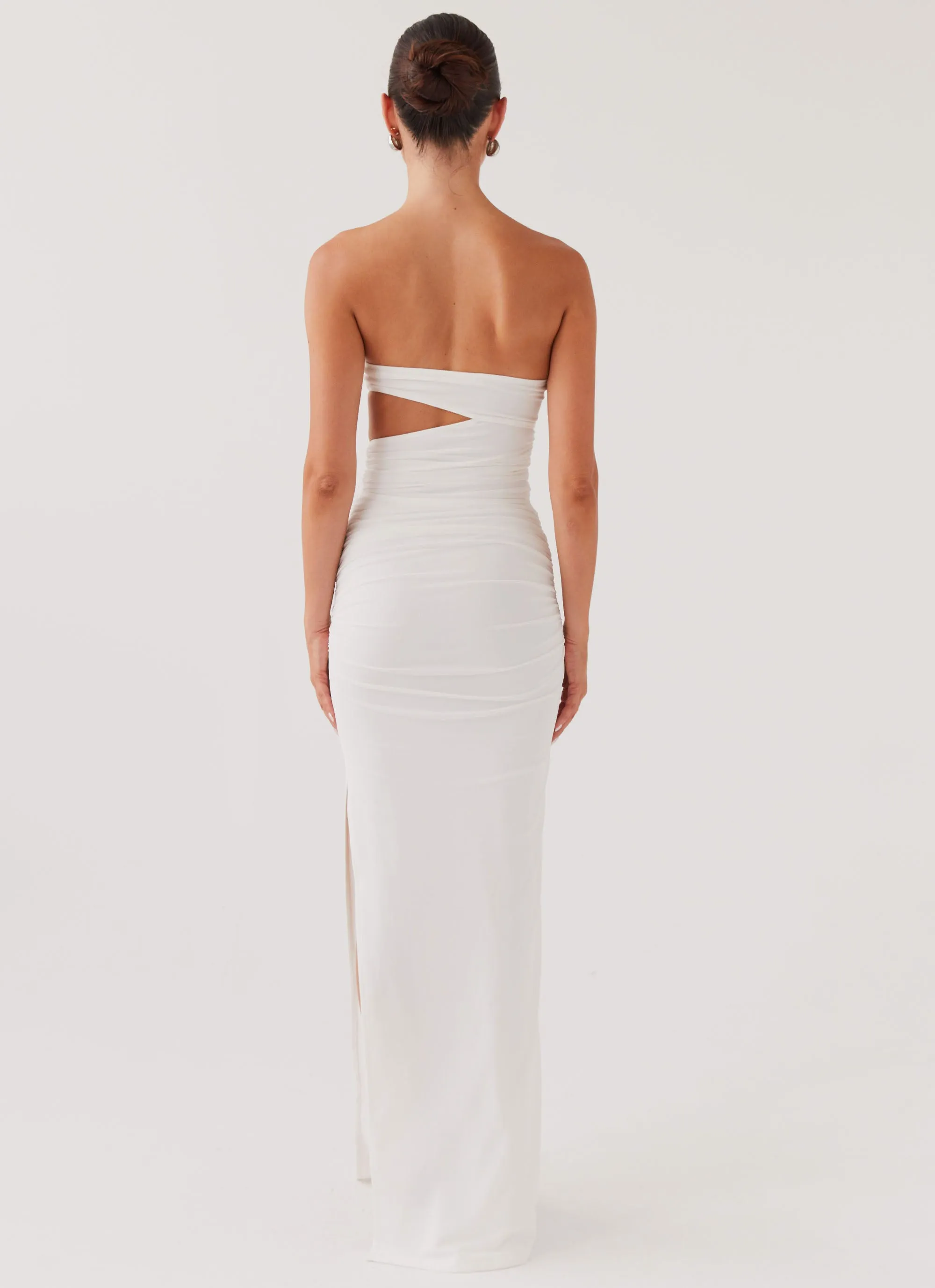 Into Pieces Mesh Maxi Dress - White Comfy Yet Stylish Formal Occasion