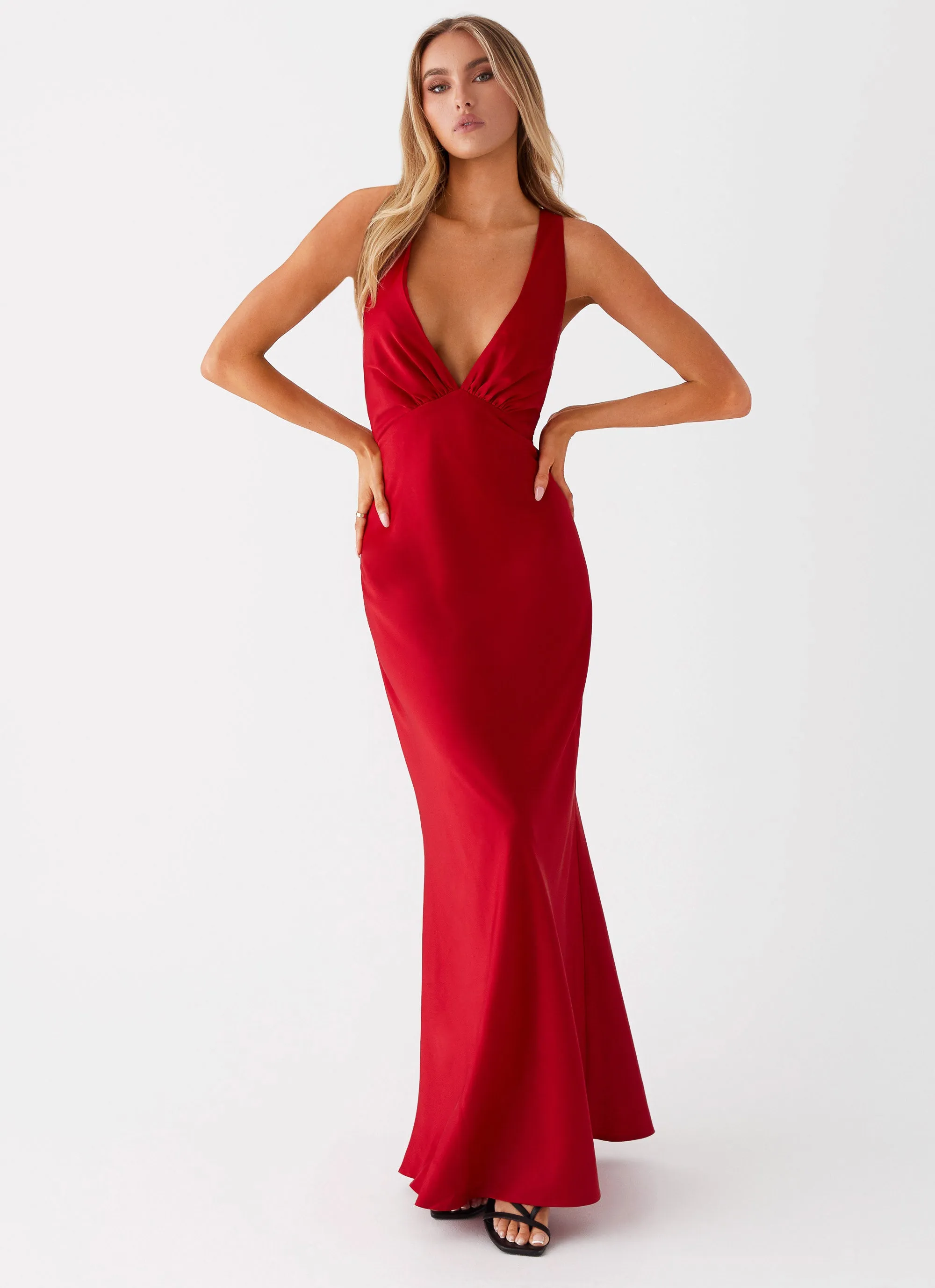Slyvia Maxi Dress - Red Edge Shape