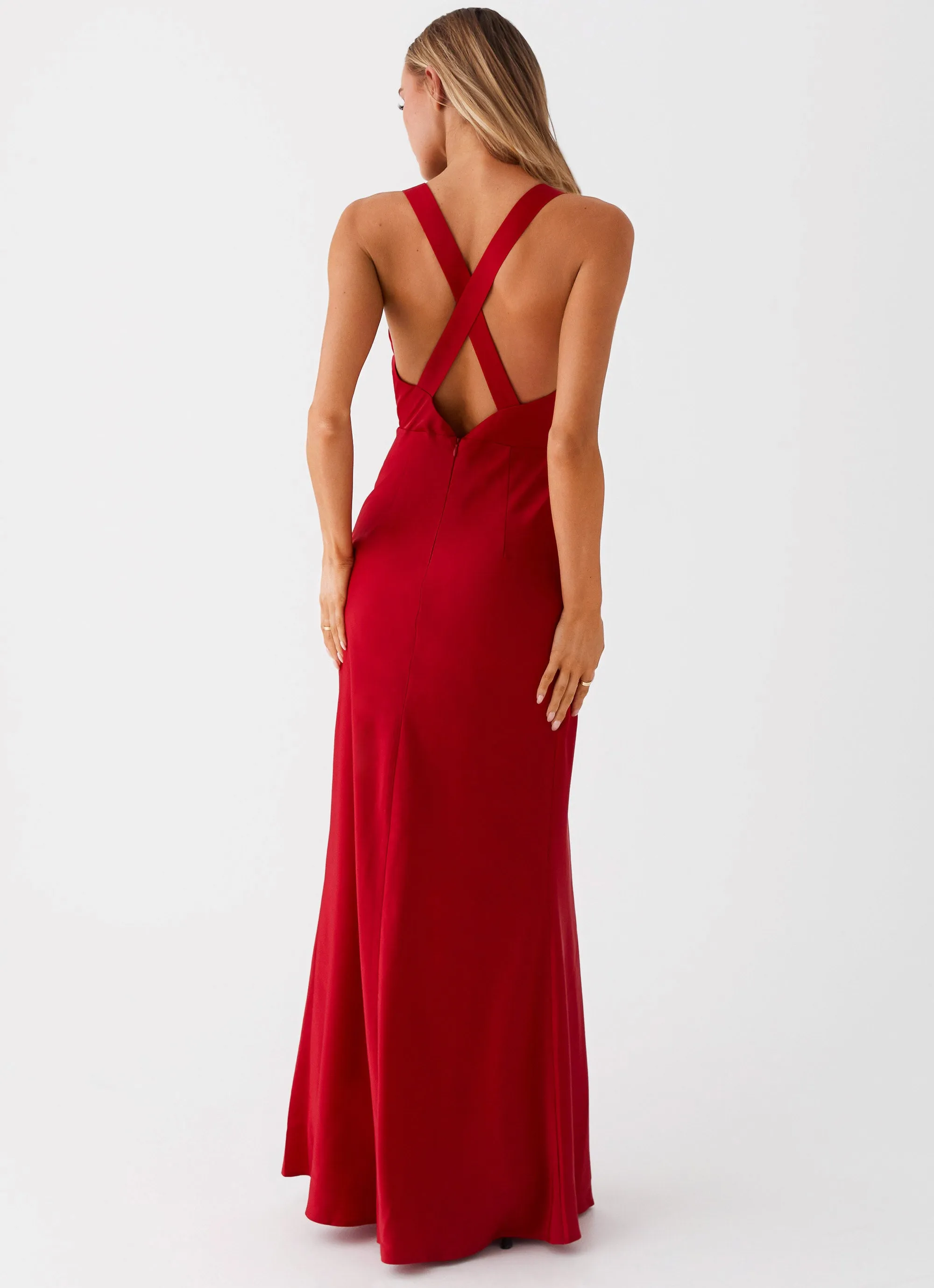 Vibrant Design Slyvia Maxi Dress - Red