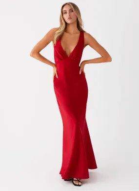 Slyvia Maxi Dress - Red Edge Shape