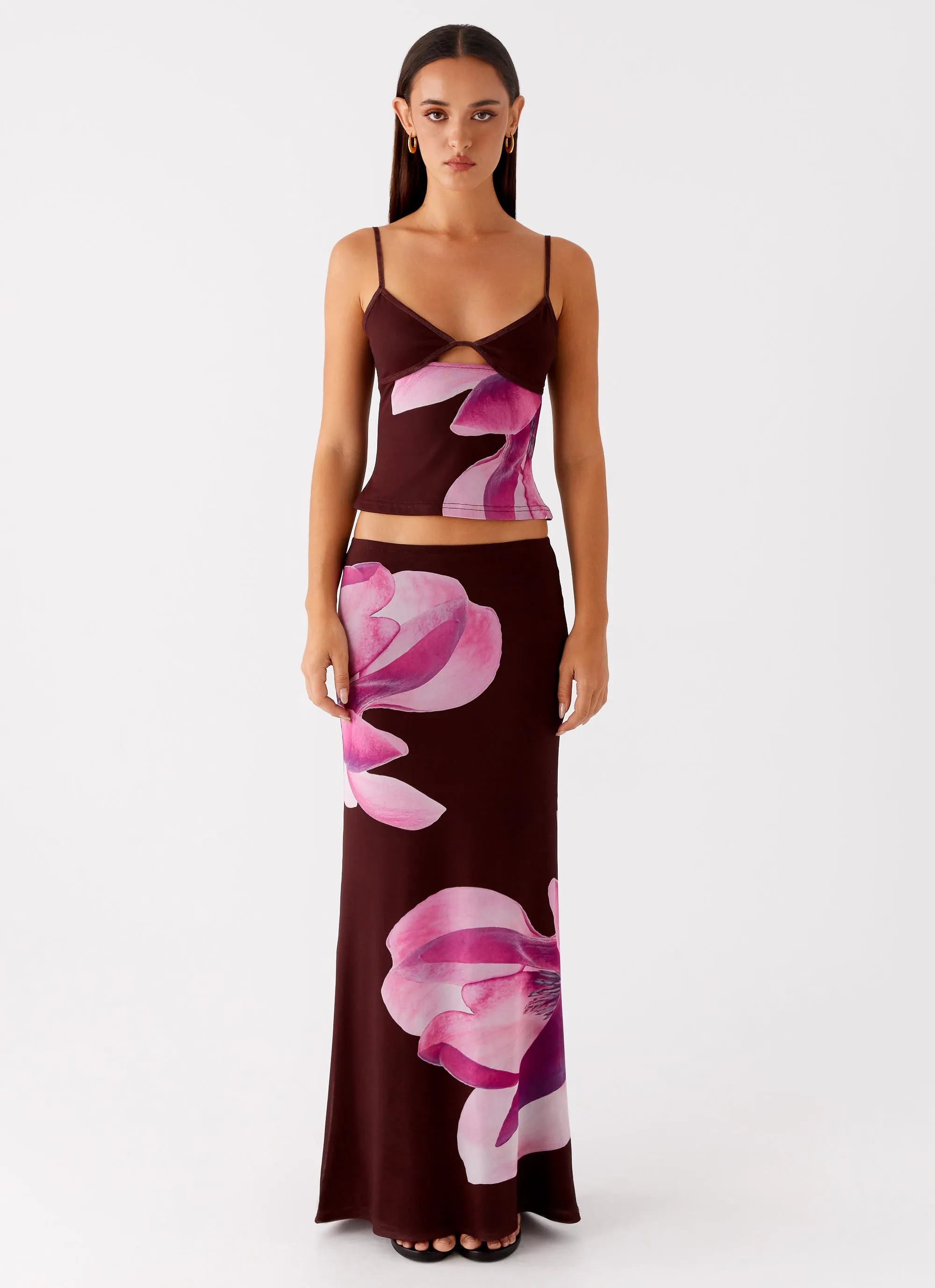 Minimal Vibe Alpha Maxi Skirt - Dark Chocolate