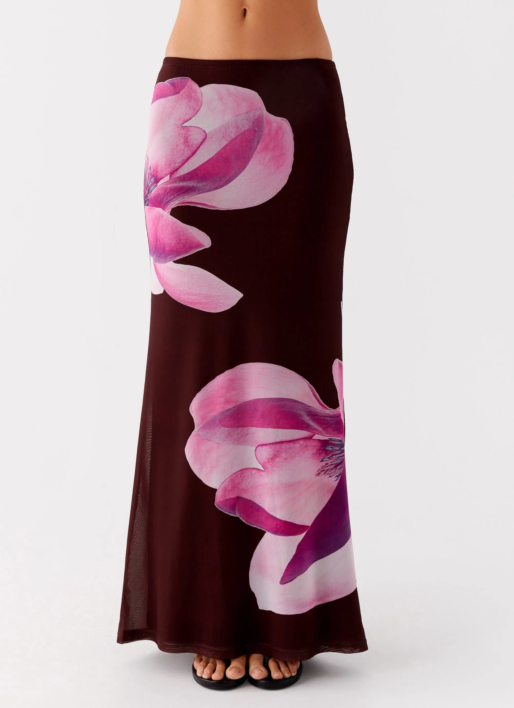Floor Length Alpha Maxi Skirt - Dark Chocolate