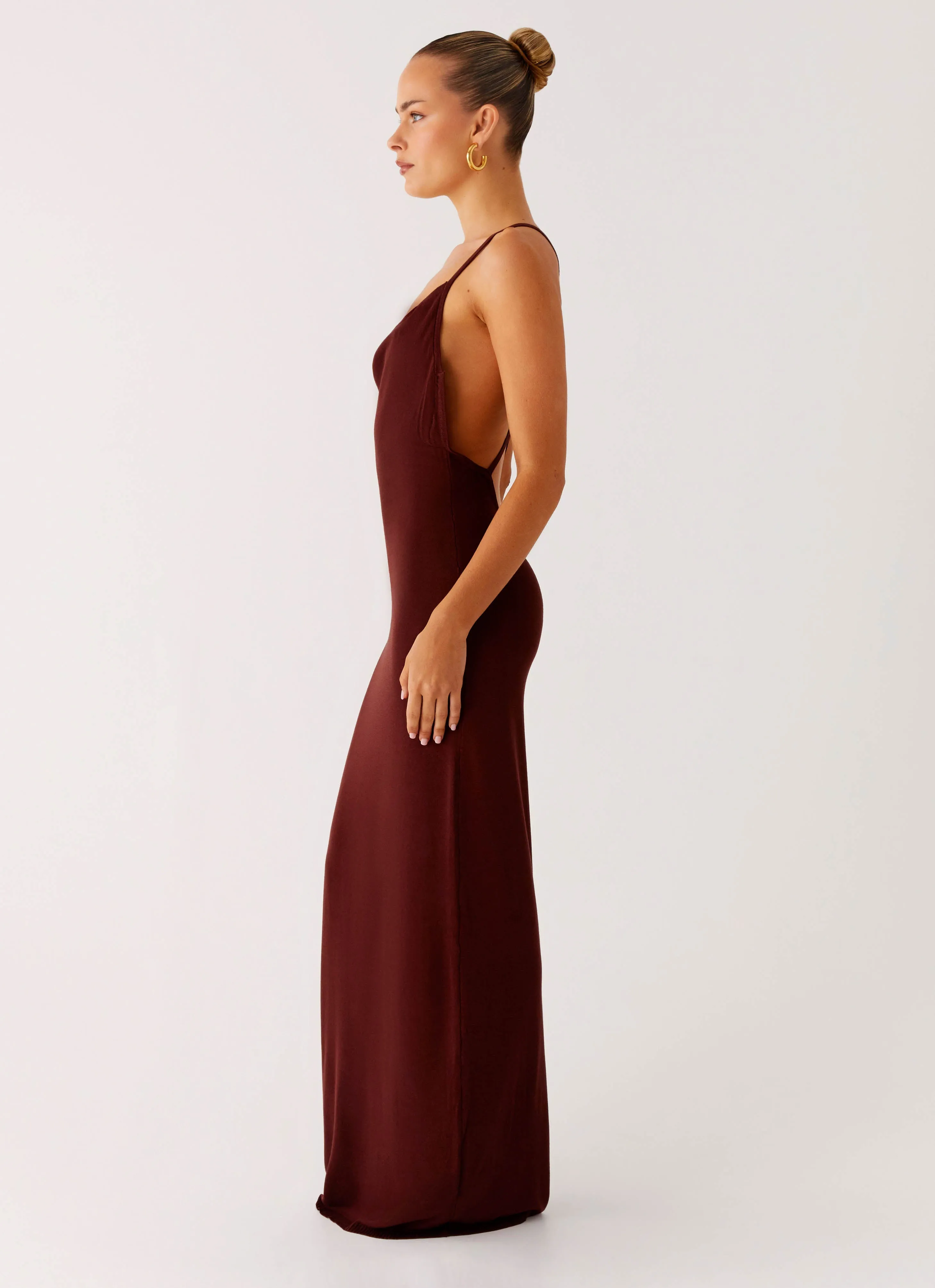 Fashion Option Minimalist Layering Nomad Muse Maxi Dress - Chocolate