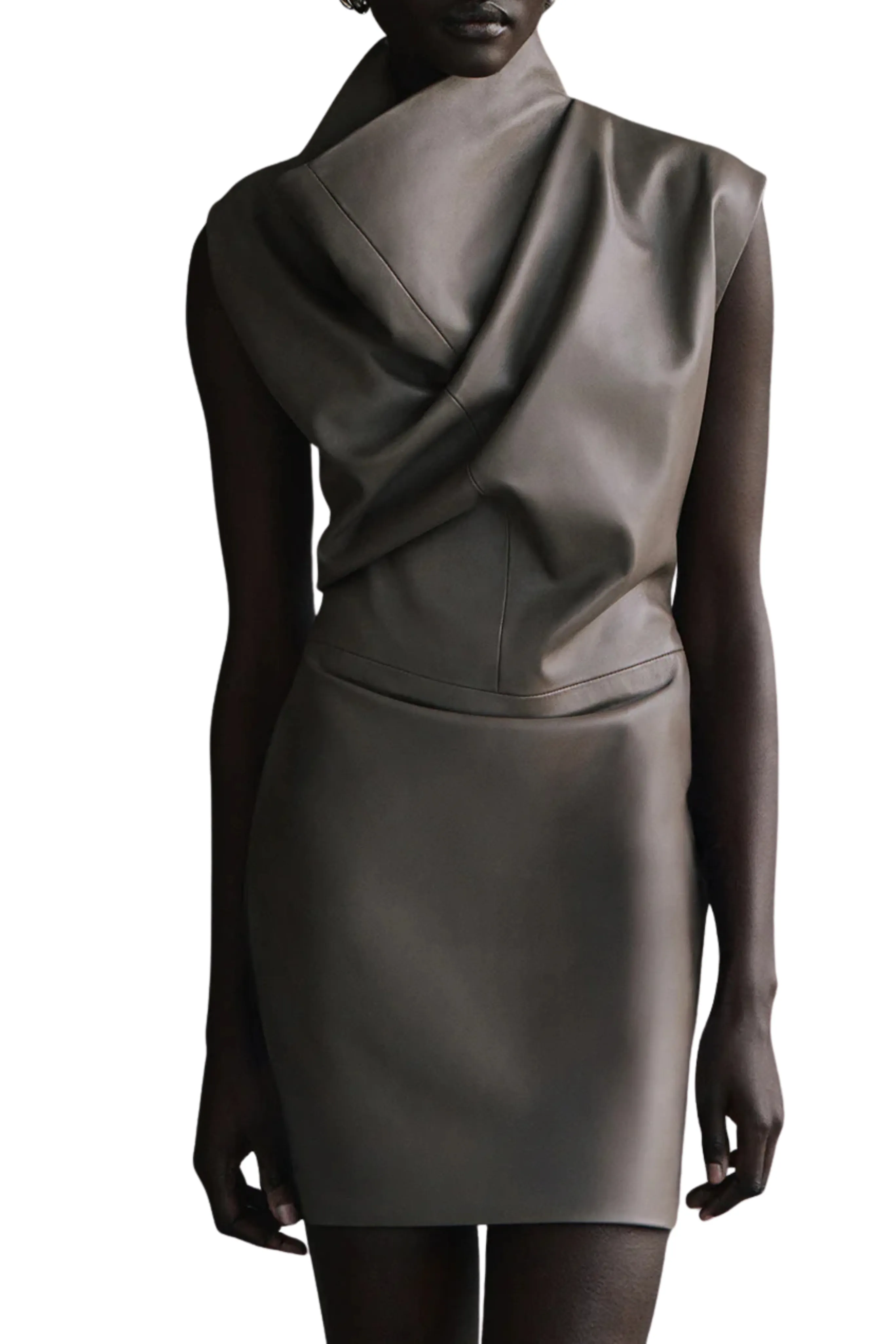 Modern Silhouette Refined touch Olya Leather Dress