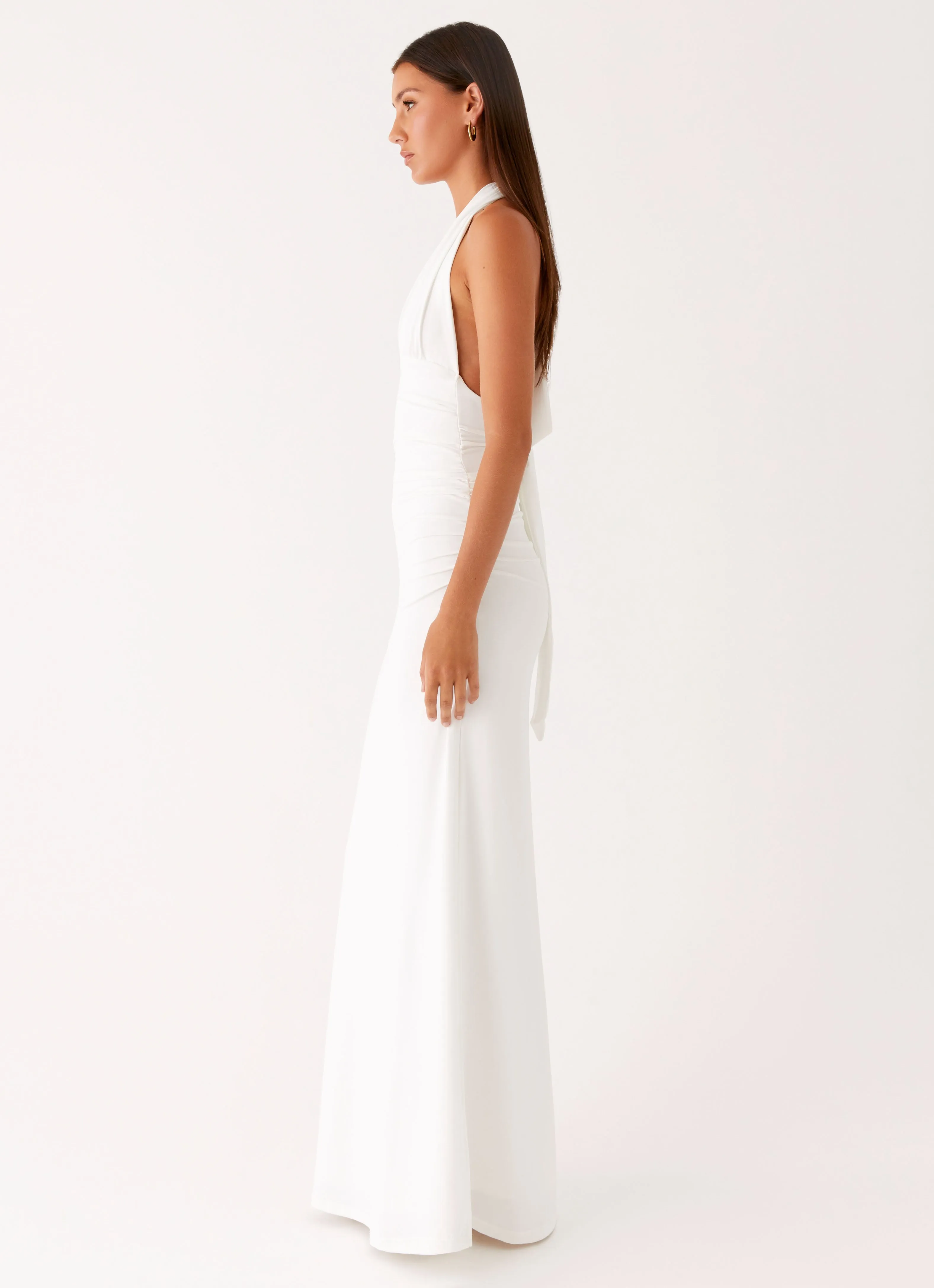 Beach Moment Smooth Look Ilaria Halter Maxi Dress - White