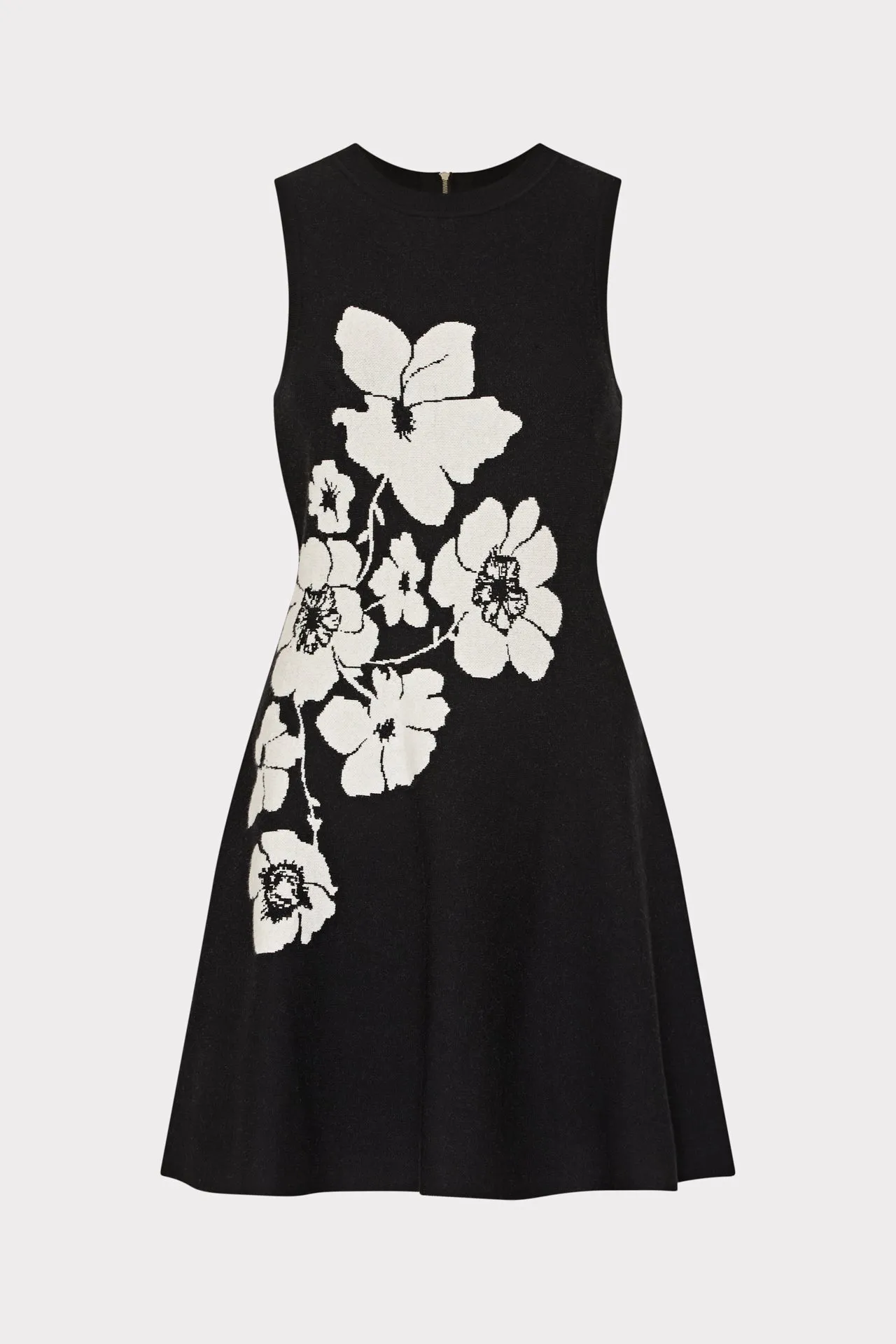 Floral Flare Knit Mini Dress All-Day Fit Natural Texture