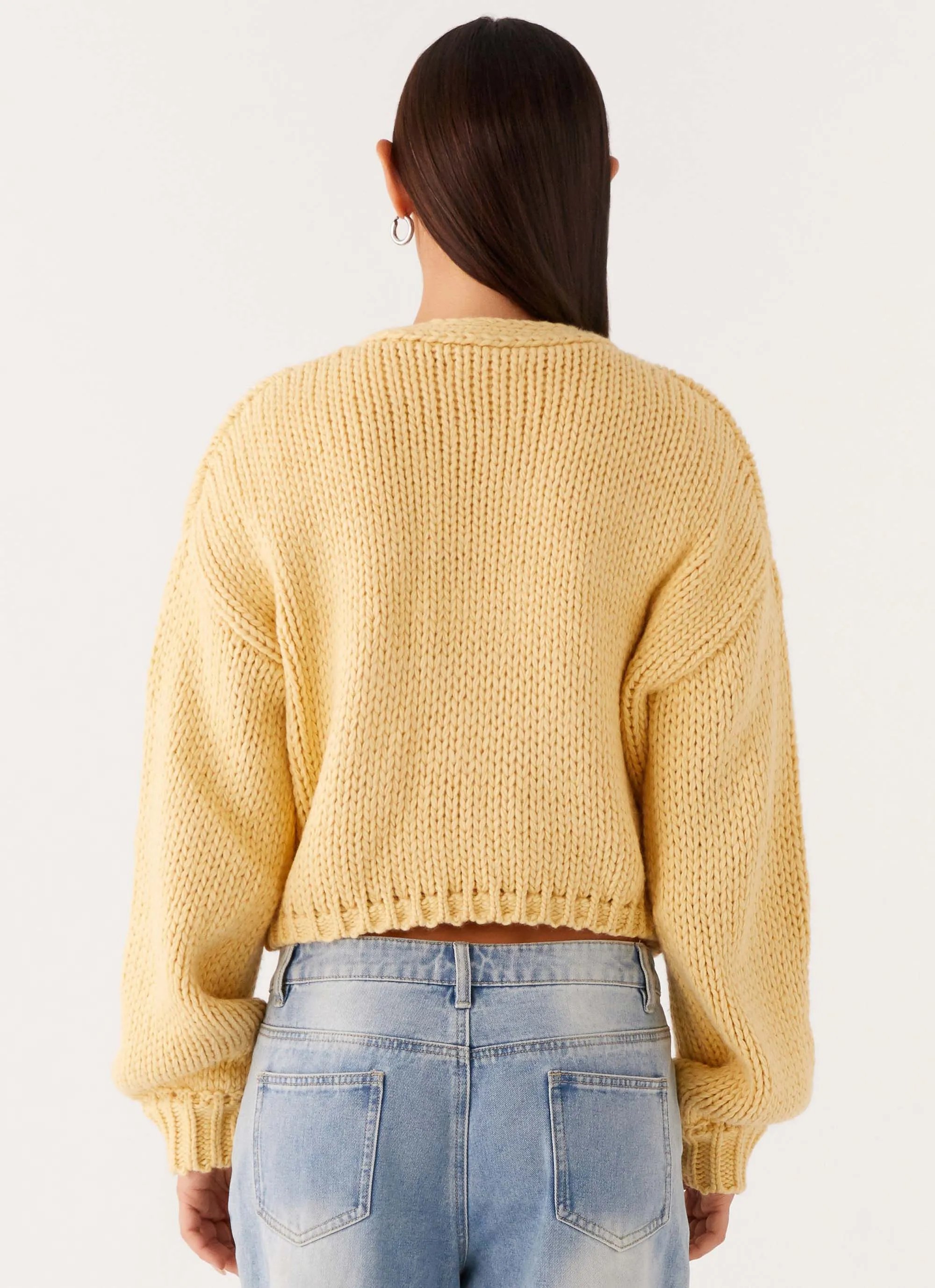 Jasleen Knit Cardigan - Yellow Flexible Material Advanced Layering System
