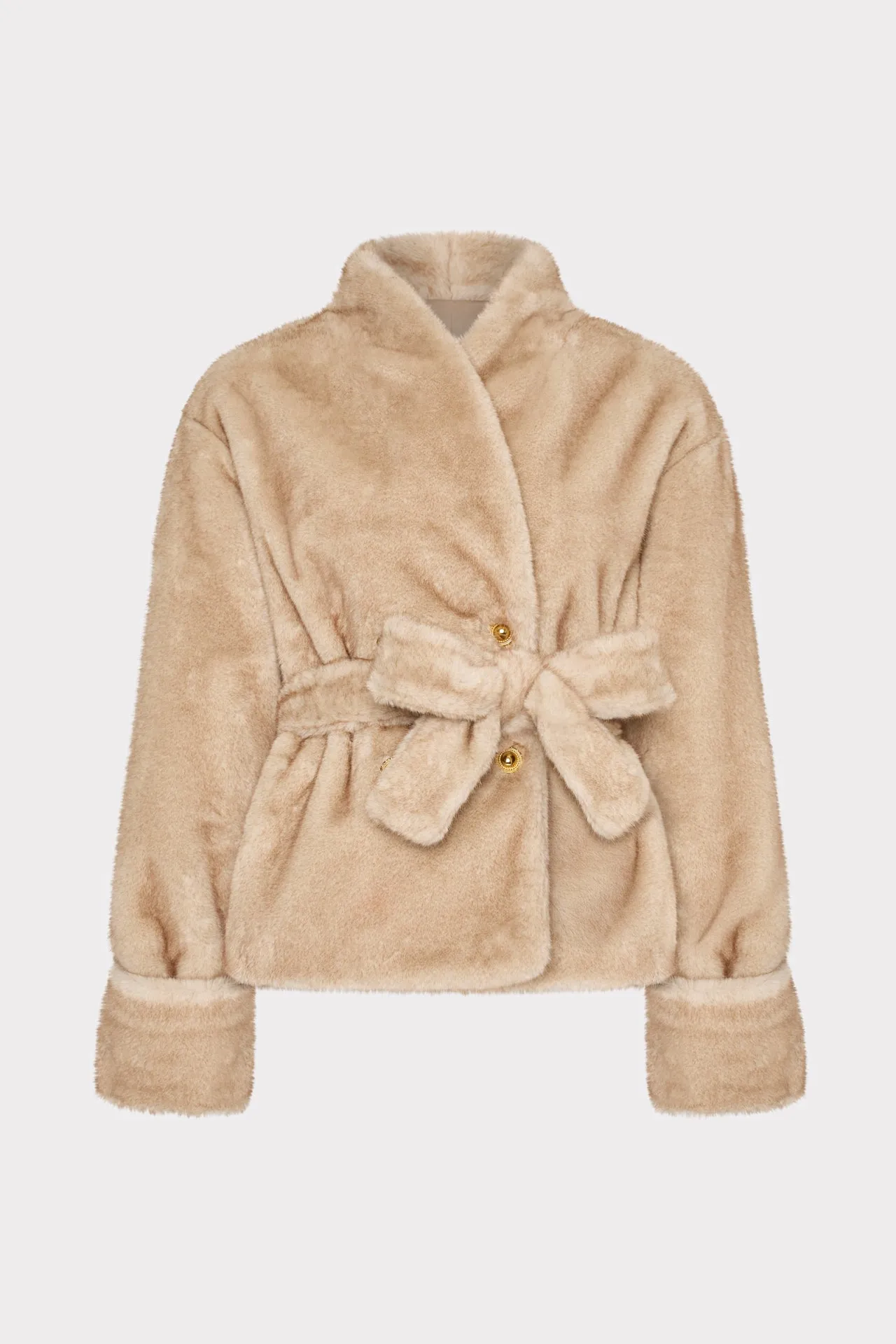 Faux Fur Shawl Jacket PocketPlacement