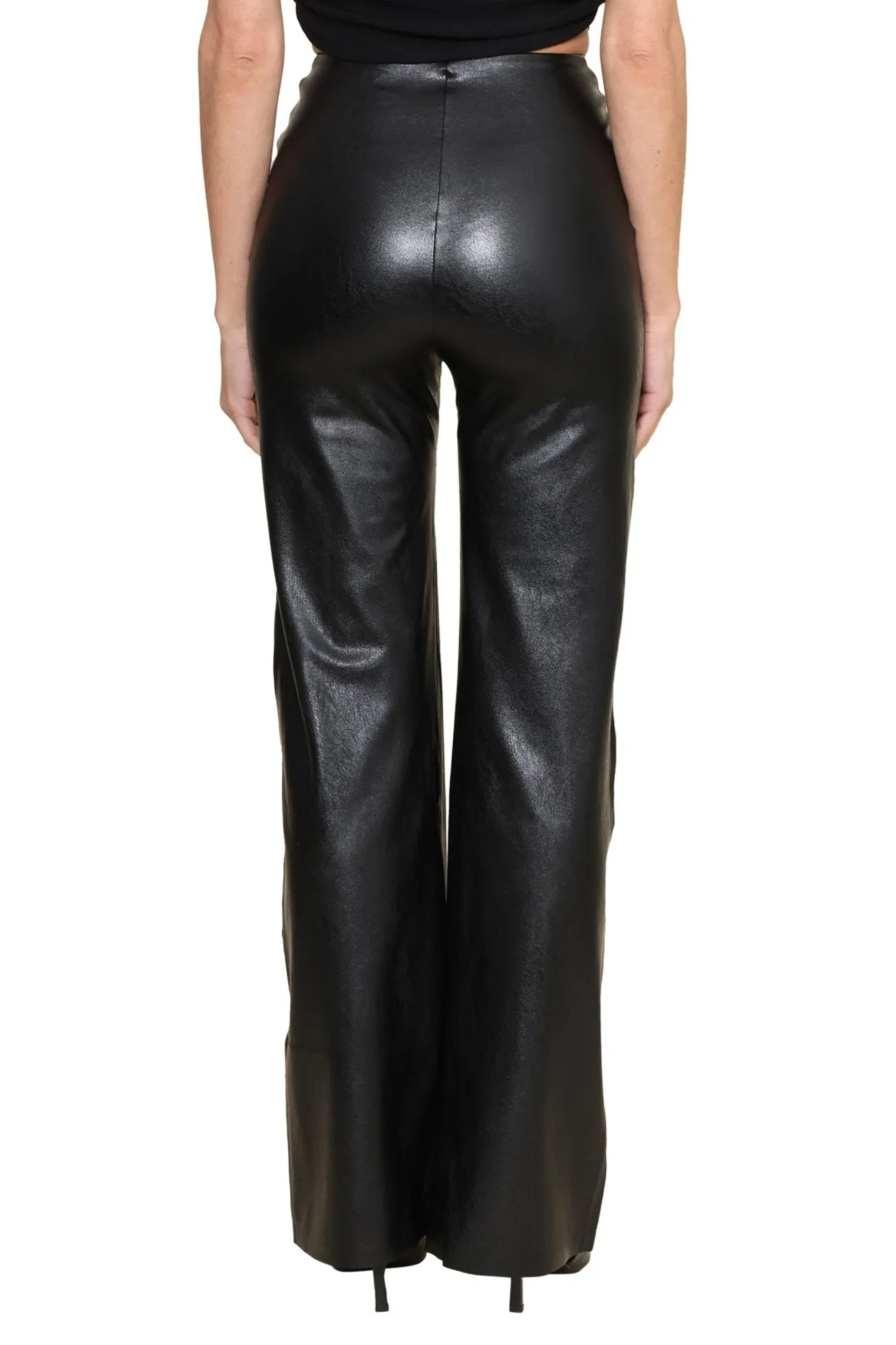 Faux Leather Wide Leg Pant Performance Comfort WrinkleFreeFinish