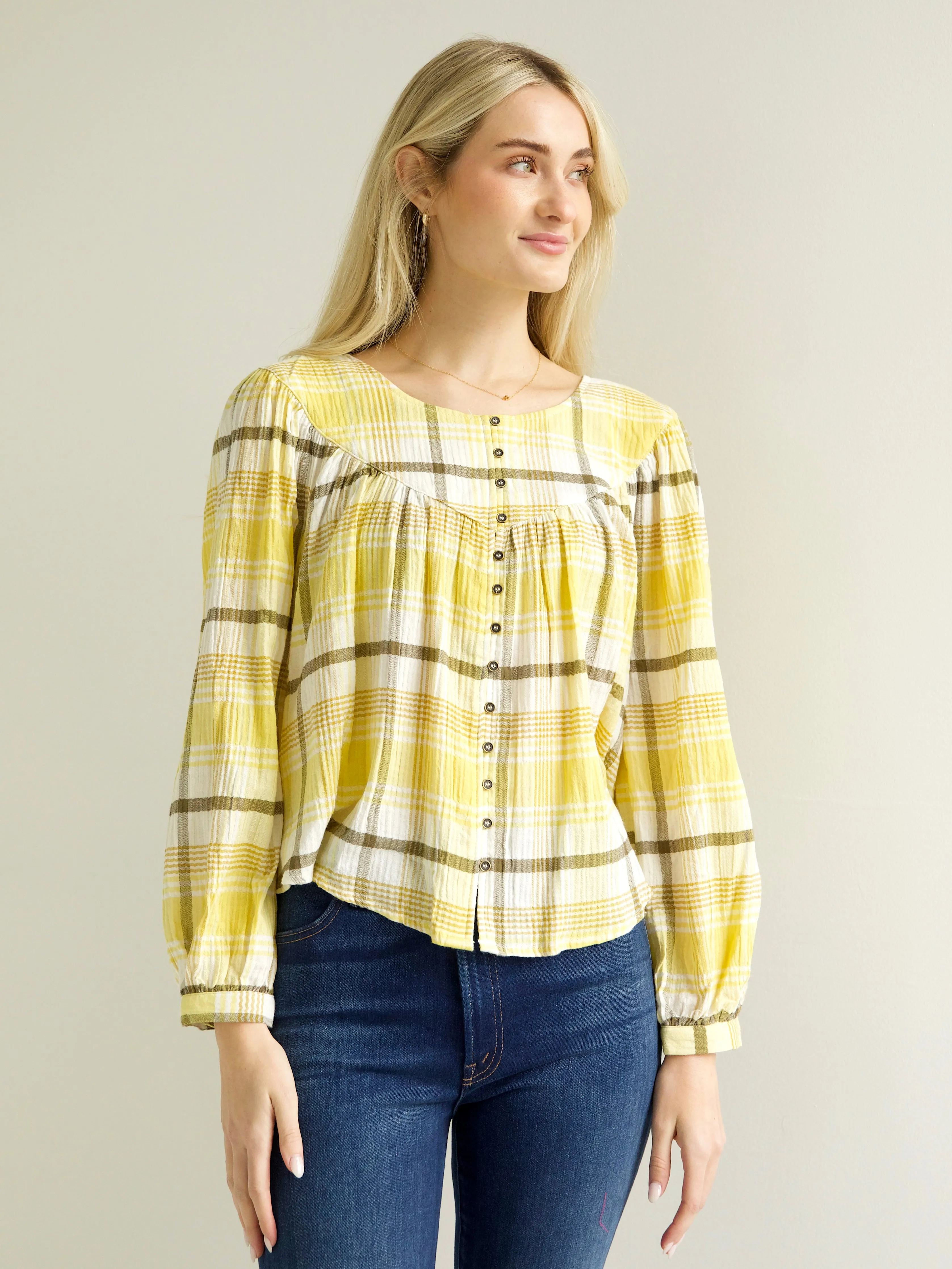 Felicity Plaid Blouse Loose Tee