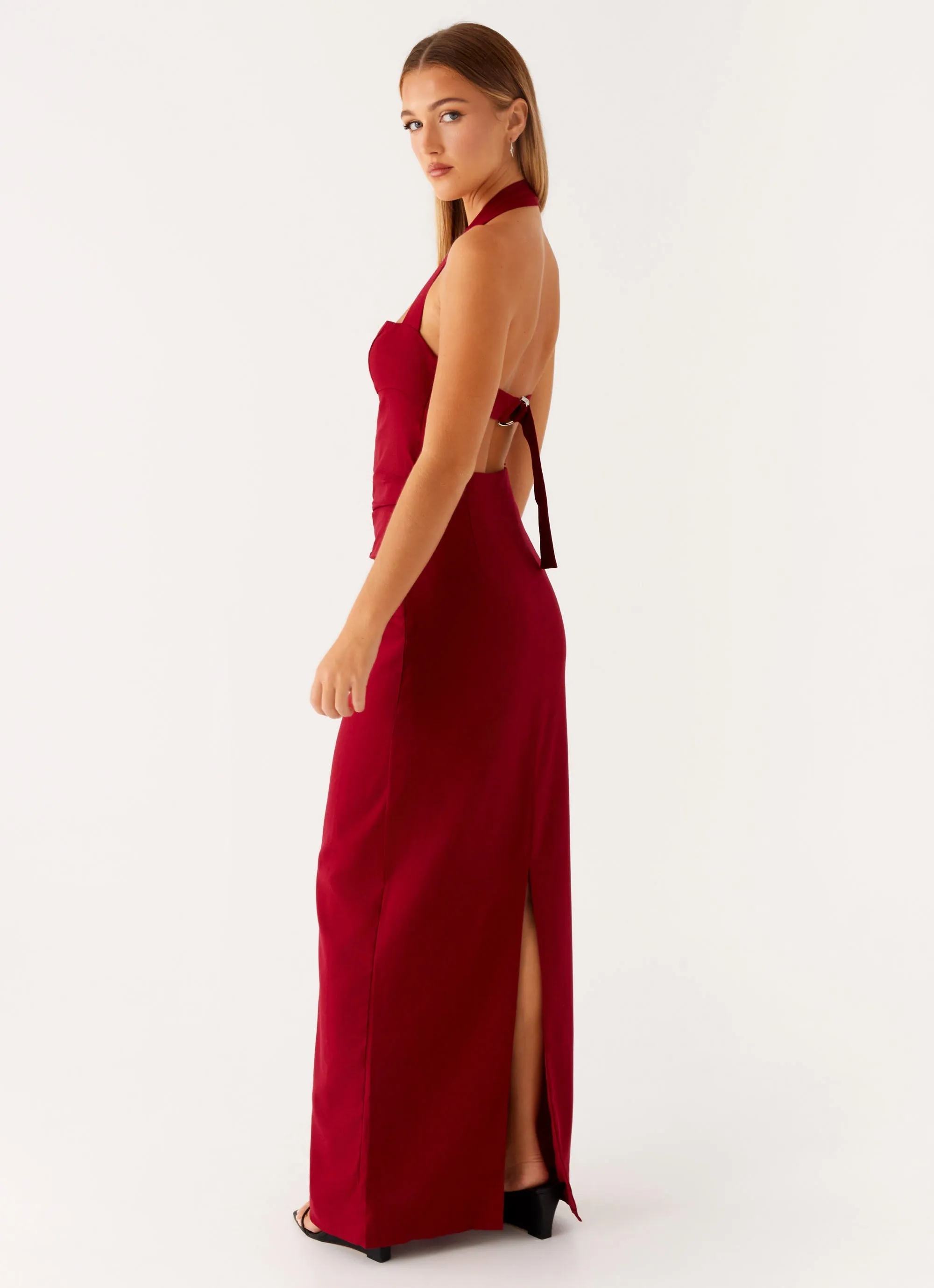 Sleek and Sleek Rumour Has it Maxi Dress - Red