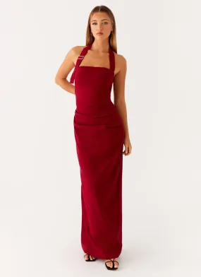 Layered Design Rumour Has it Maxi Dress - Red
