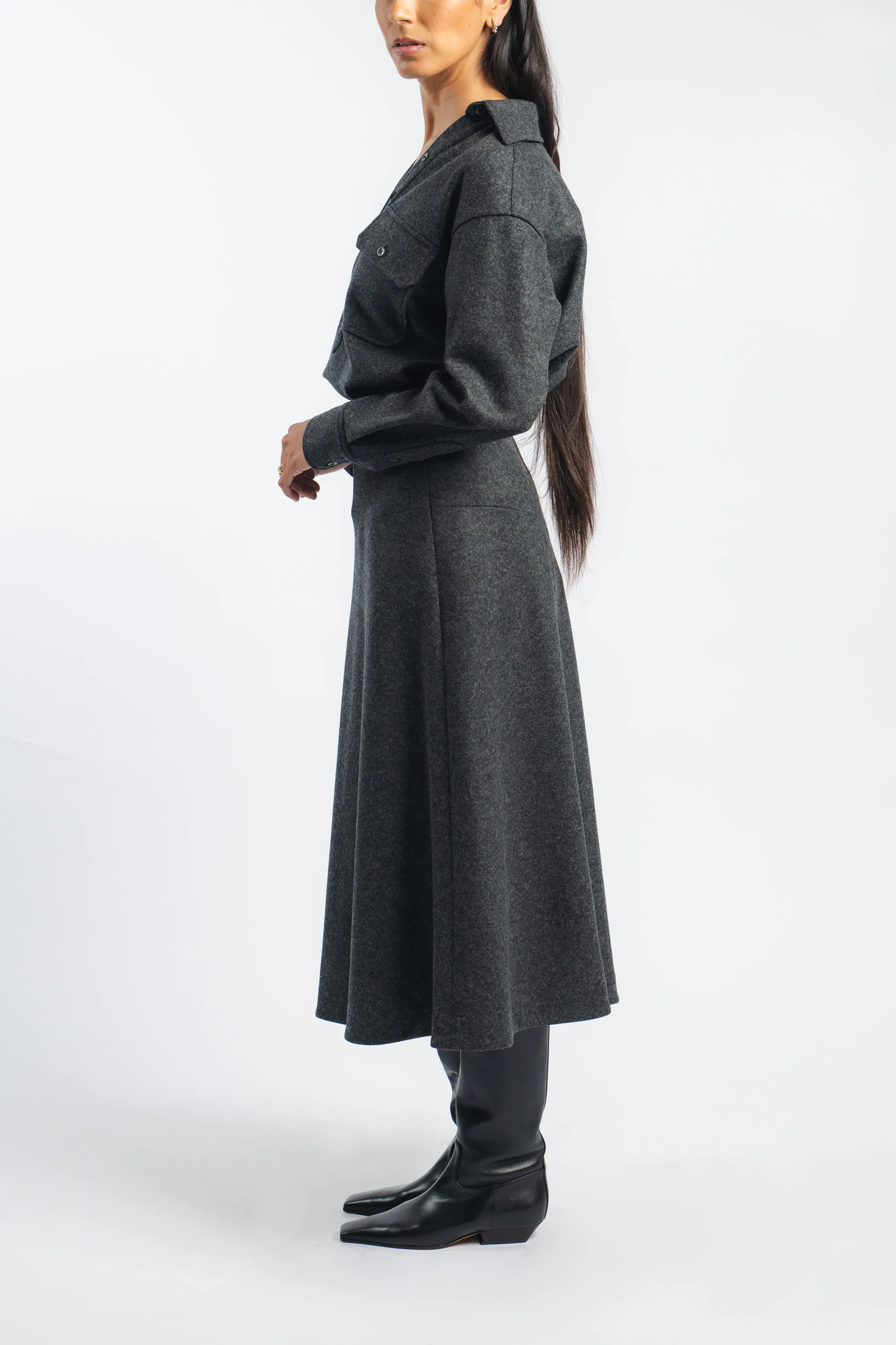 Draped Skirt in Gray All Day