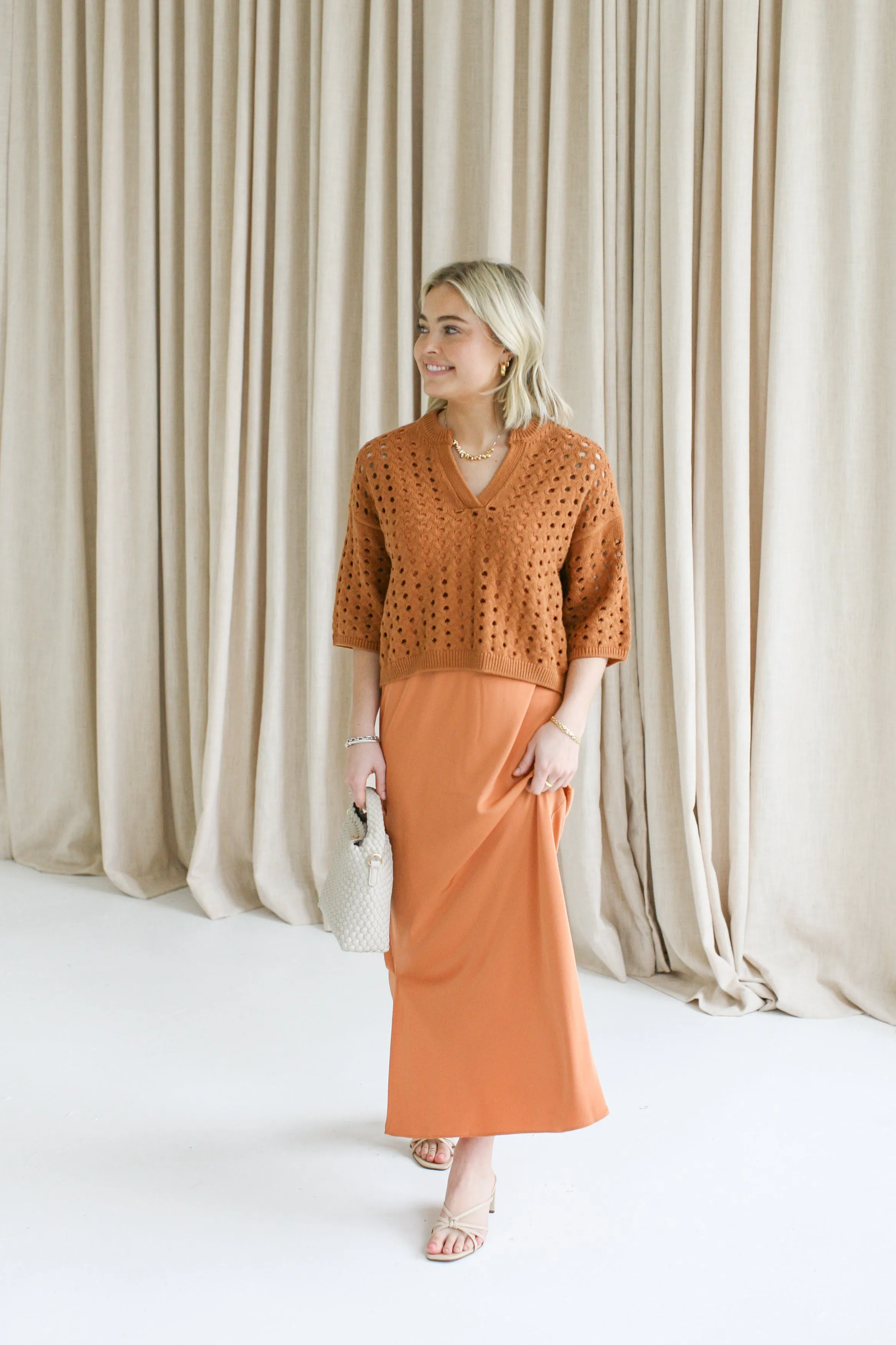 Glamorous look Terracotta Cami Dress Set