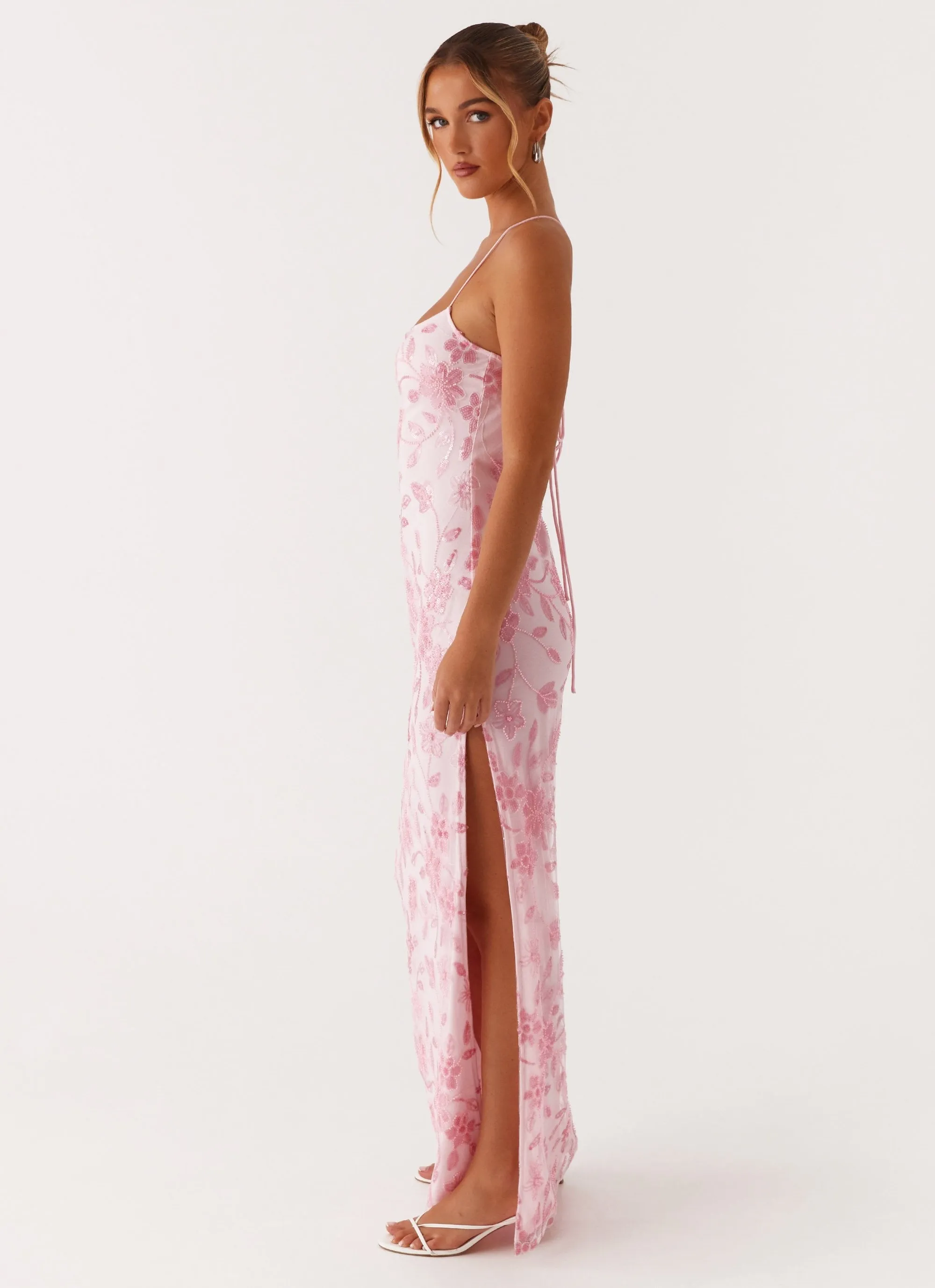 Bright Lights Beaded Maxi Dress - Pink All Fitwear