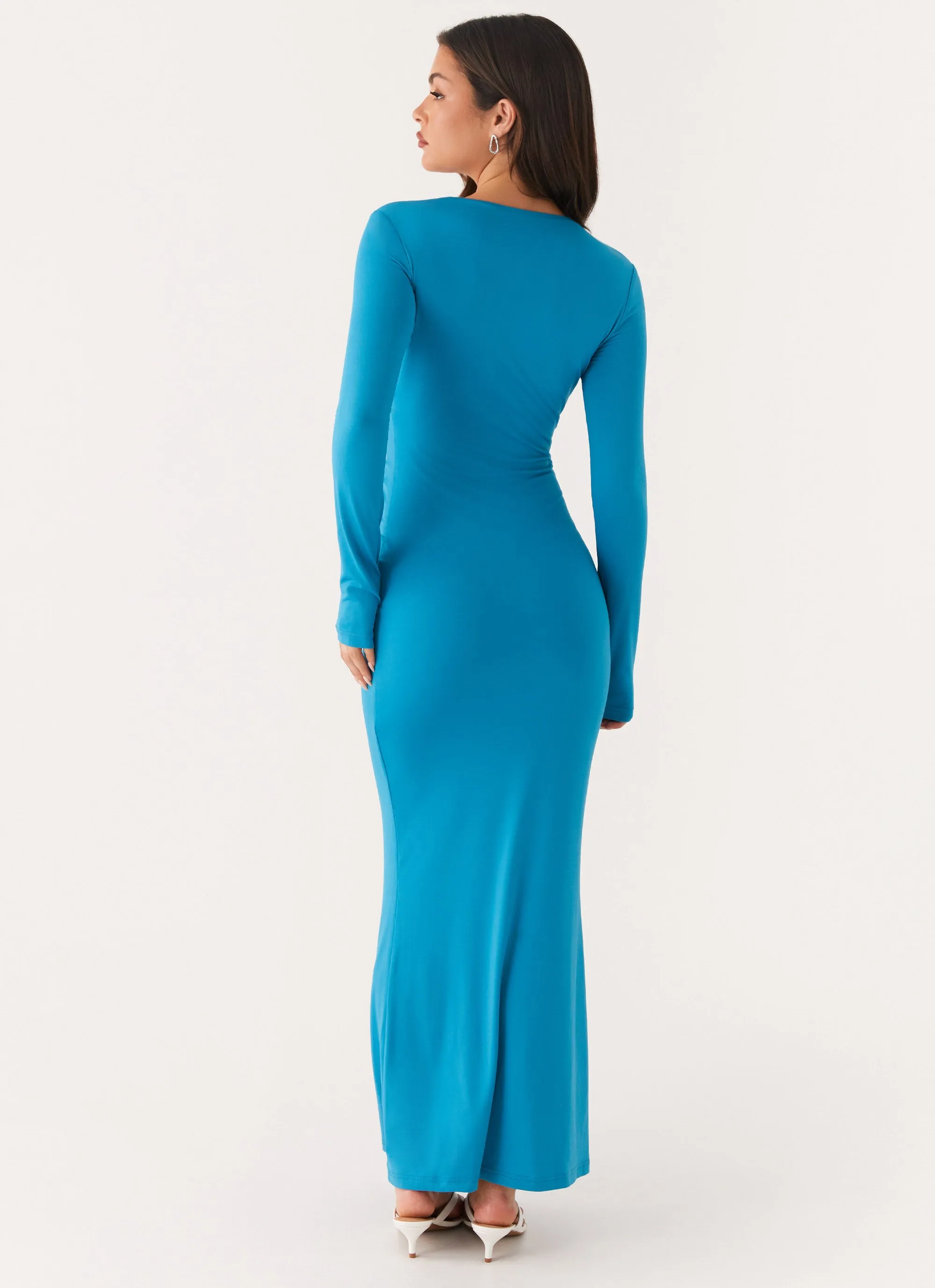 Miesha Long Sleeve Maxi Dress - Blue Brunch Glow