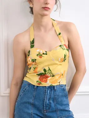SunProtective ??Final Sale ??Faye Vintage Print Halter Top