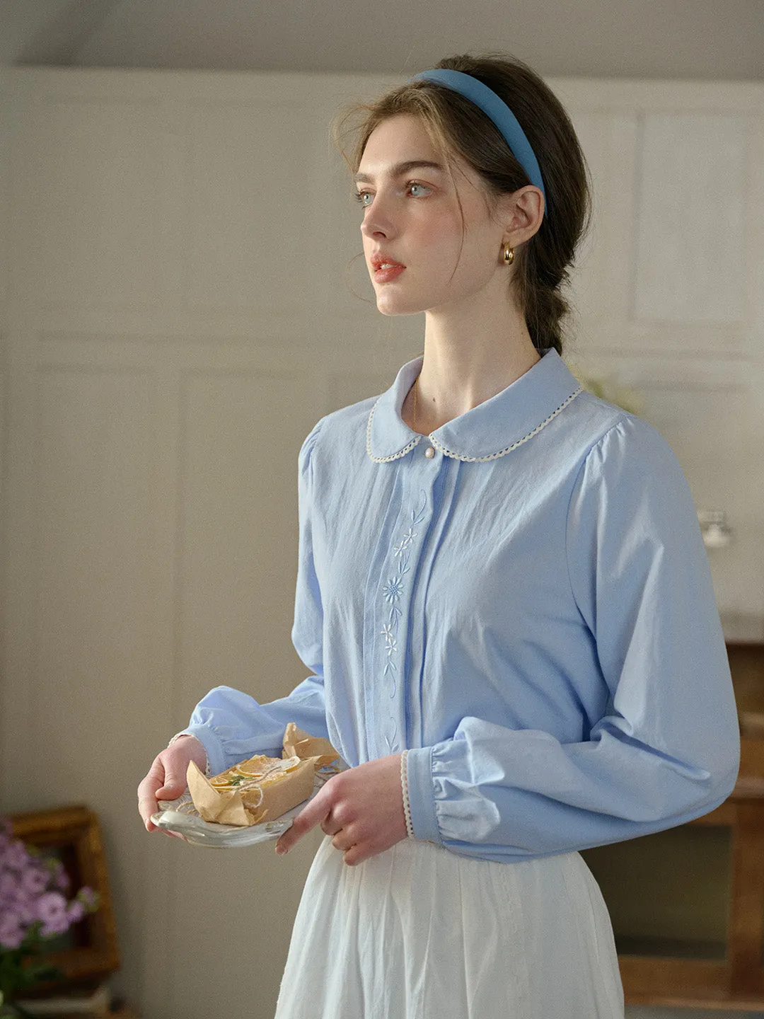 FrayResistant Fabric Modern Polo ??Final Sale??Cadence Doll Collar Eedwardian Style Blouse