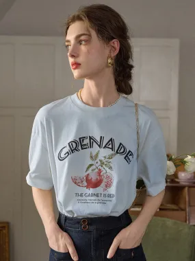 ??Final Sale??Calla Round Neck Pattern 100% Cotton T-shirt Sustainable Manufacturing Flexible Knit Blend