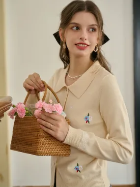 Moisture Control Technology Soft Pullover ??Final Sale??Cindy Simple Embroidery Sweater