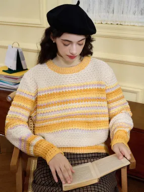 ??Final Sale??Olive Classic Crew Neck Contrast Sweater RecycledPolyesterBlend Two Tone Weave