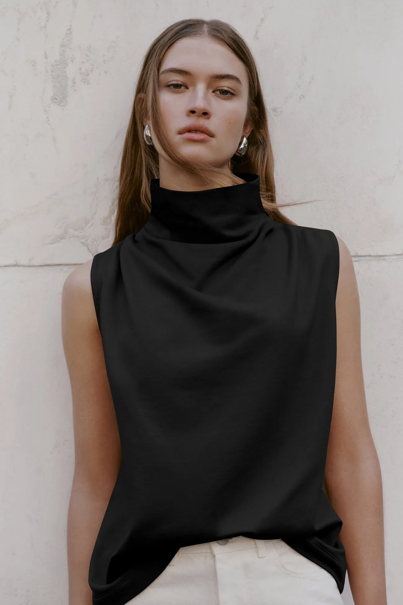 Finch Top LayeredNeckline WrinkleFree Weave