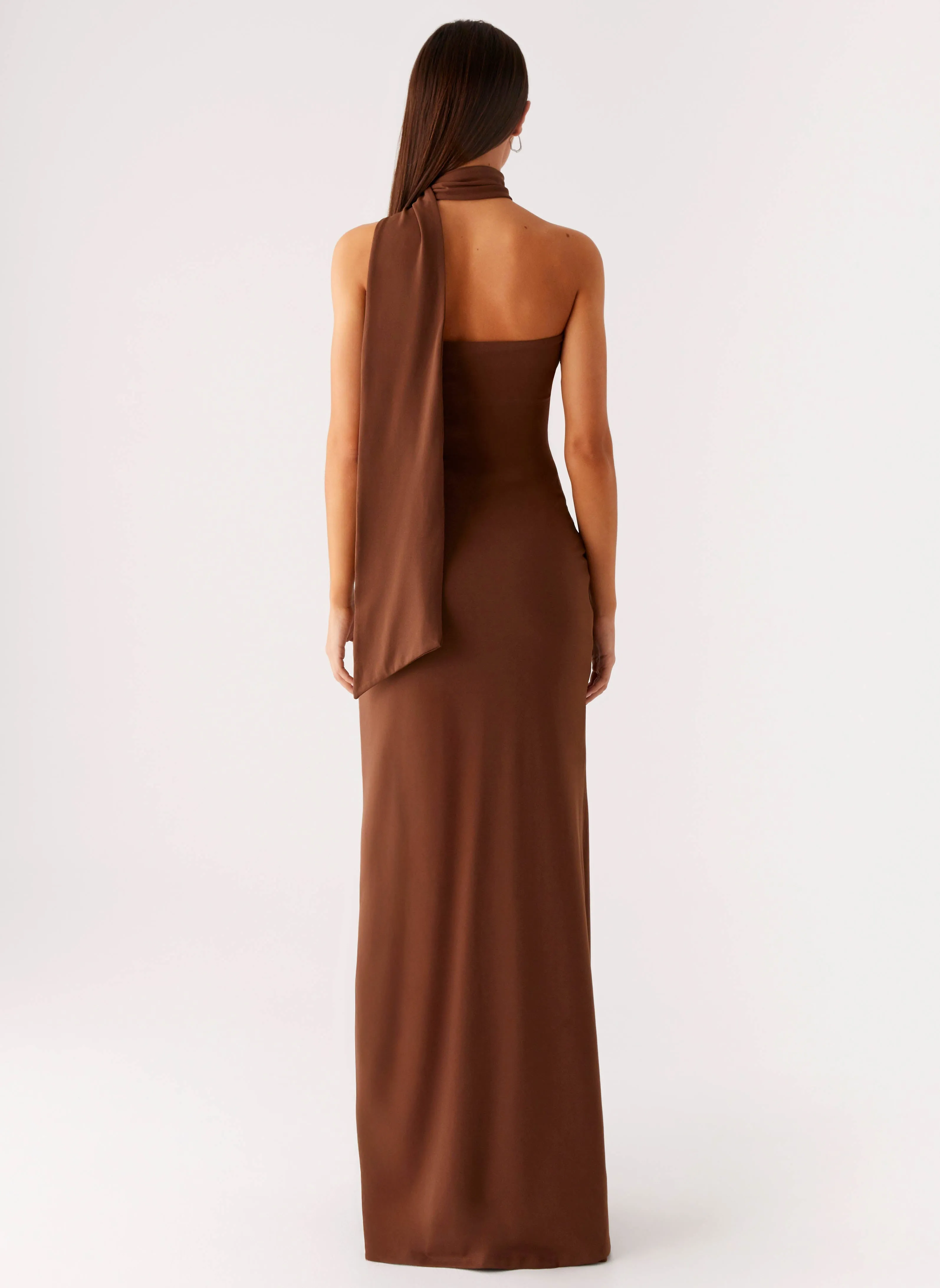Olive Bloom Maxi Dress - Chocolate Elegant formal piece