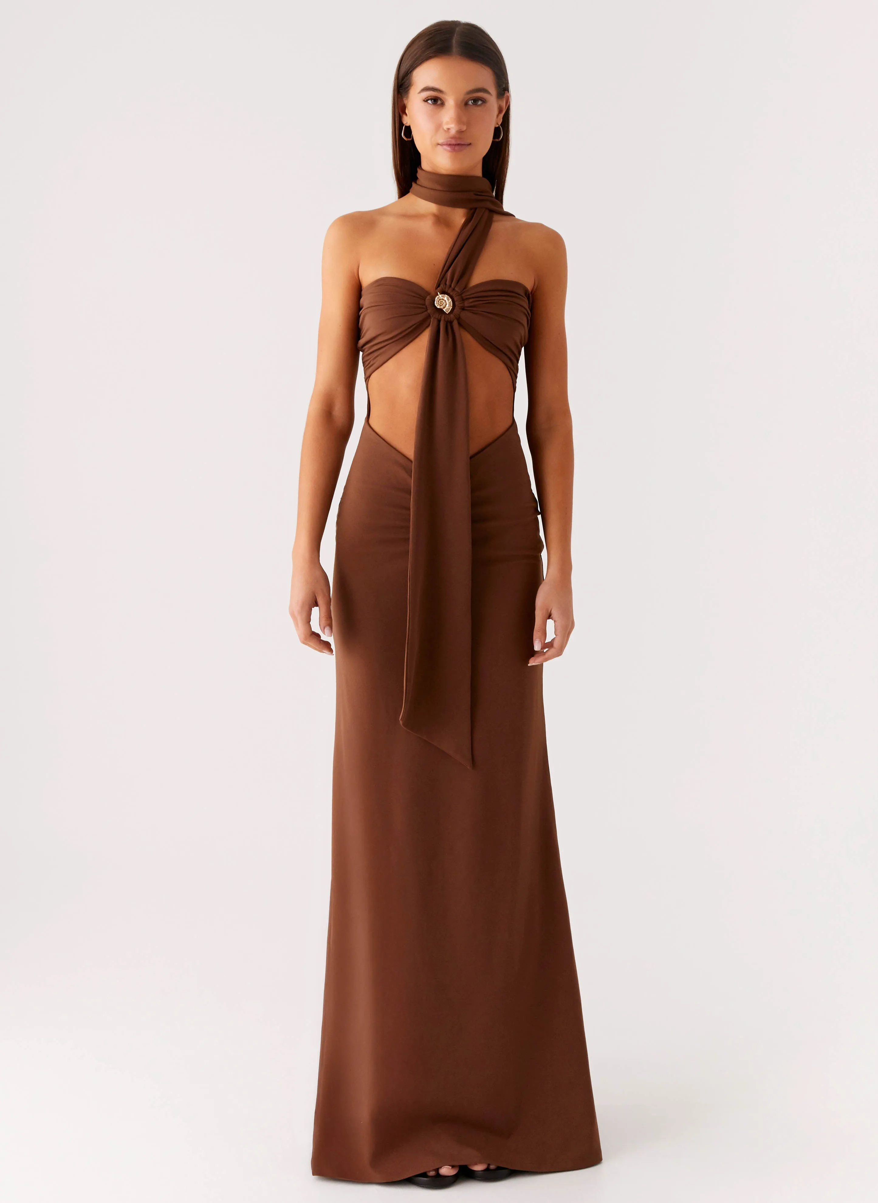 Olive Bloom Maxi Dress - Chocolate Sharp Look