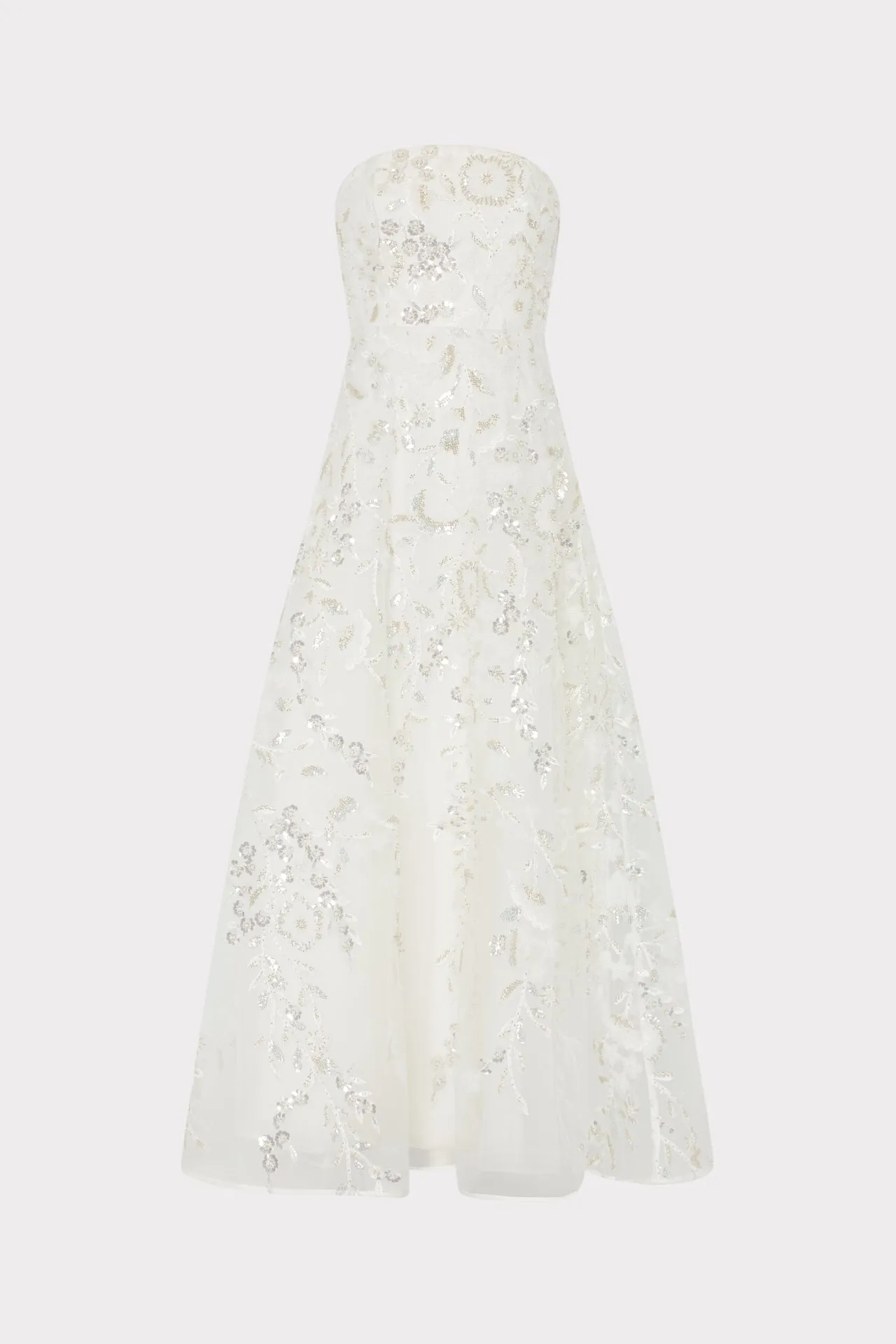 Petunia Beaded Dream Sequins Gown Waist-Cinching Feminine off-the-shoulder gown