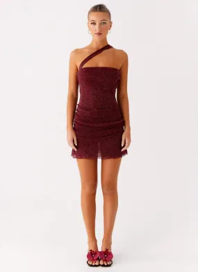 Misty Mesh Mini Dress - Maroon Modern Twist