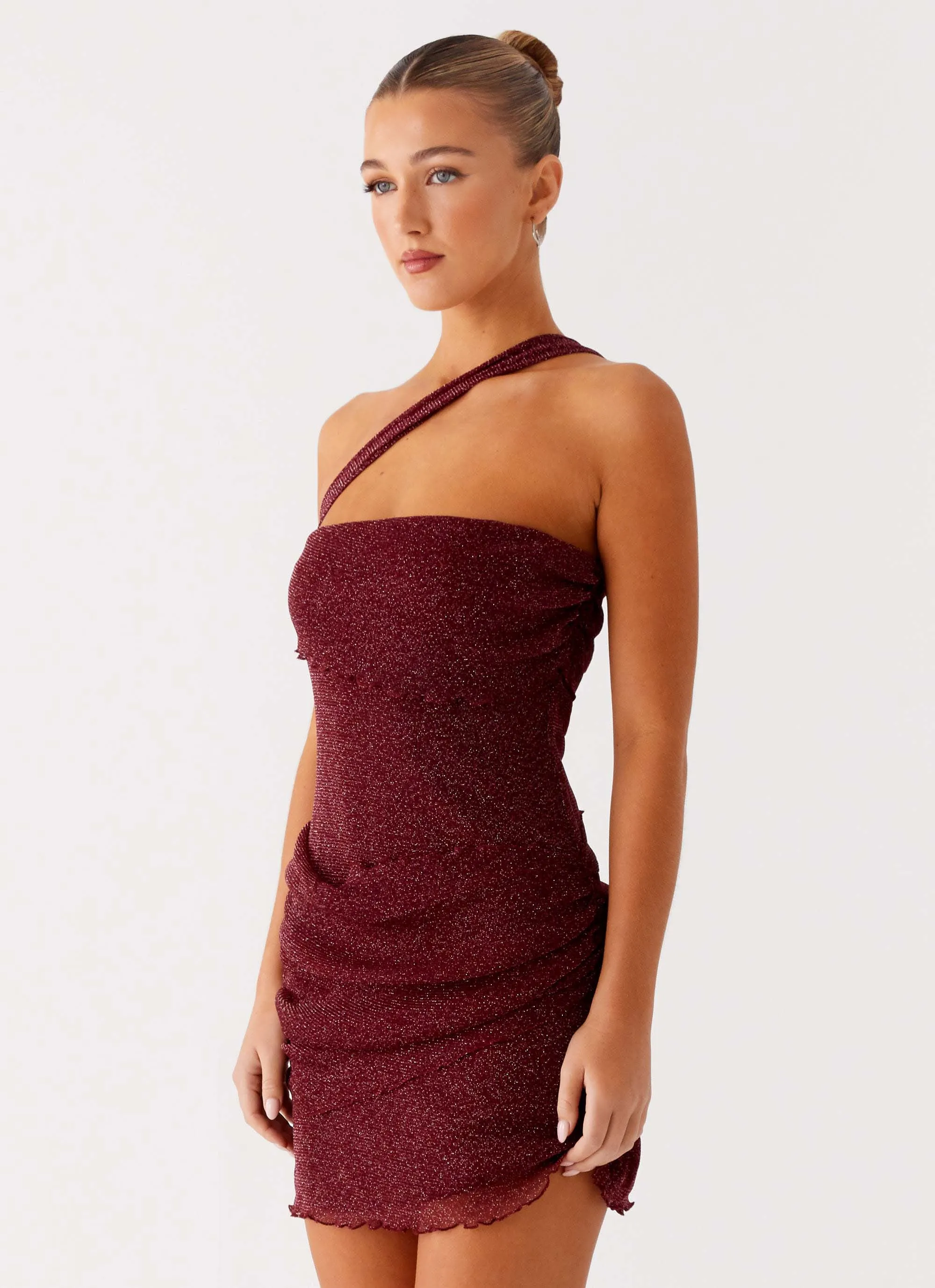 Misty Mesh Mini Dress - Maroon Fade Resistant Fit Choice