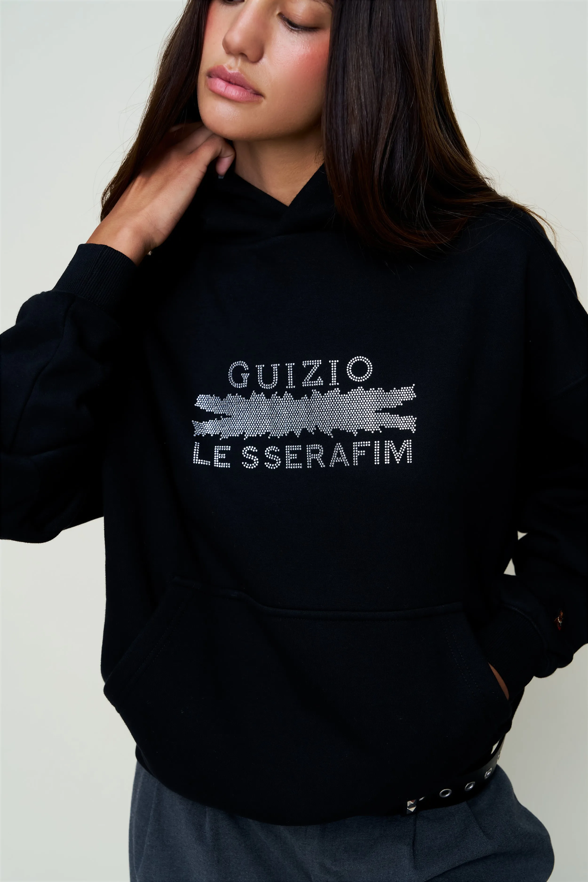 Bedazzled Pull Over Hoodie Cozy Interior Fleece