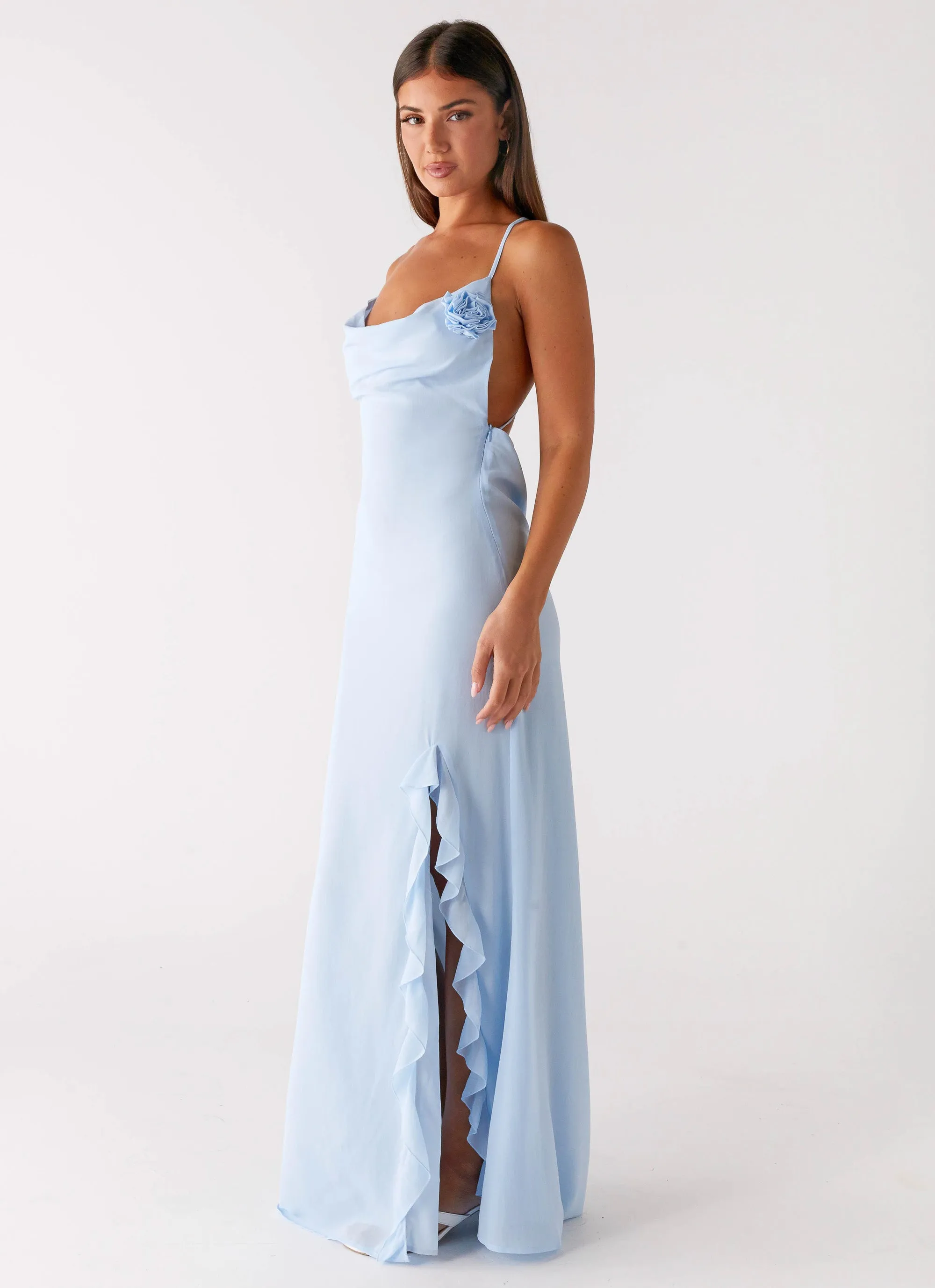 First Class Maxi Dress - Blue Chic and Elegant Outdoor Style