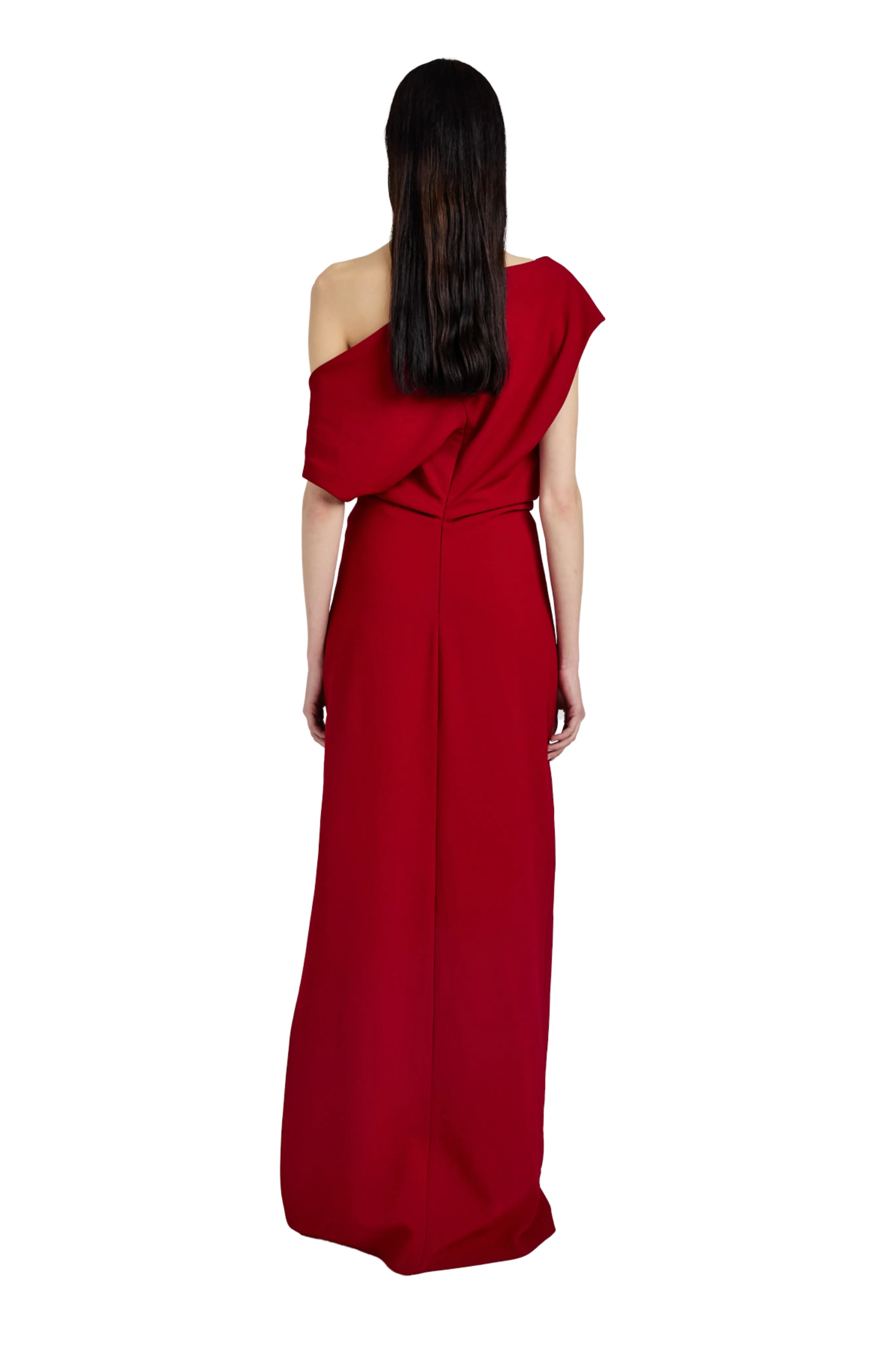 Satin-Finish Rosina Dress in Light Double Crepe