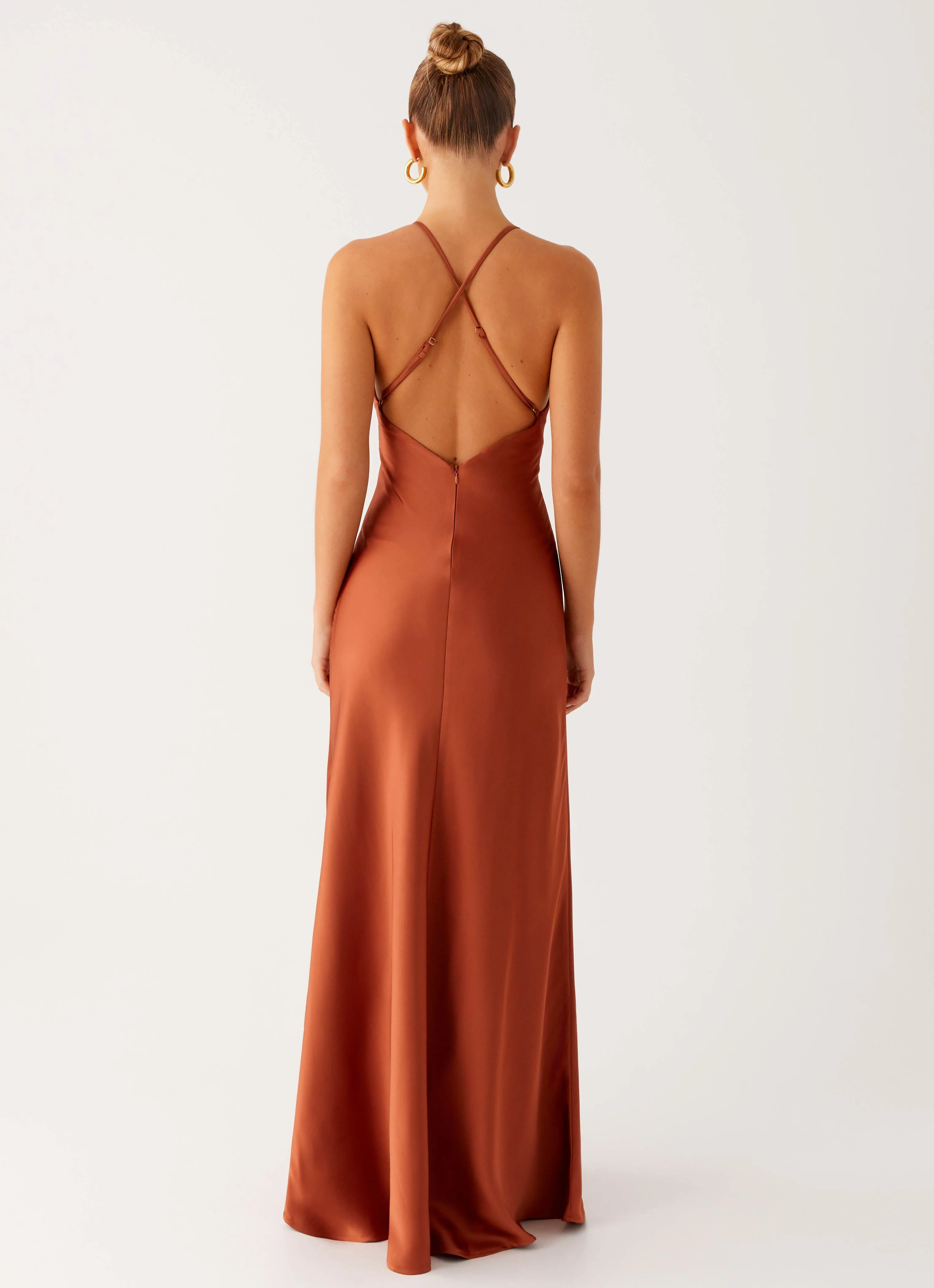 Layered Look Sundowner Maxi Dress - Rust